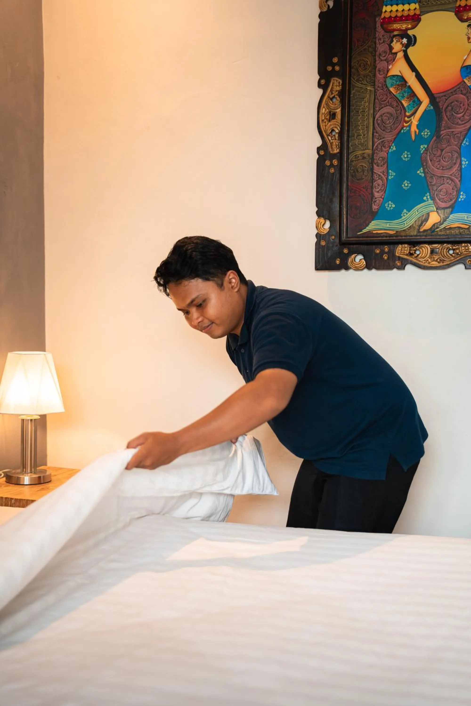 Bed in MAHALONA BALI STAY