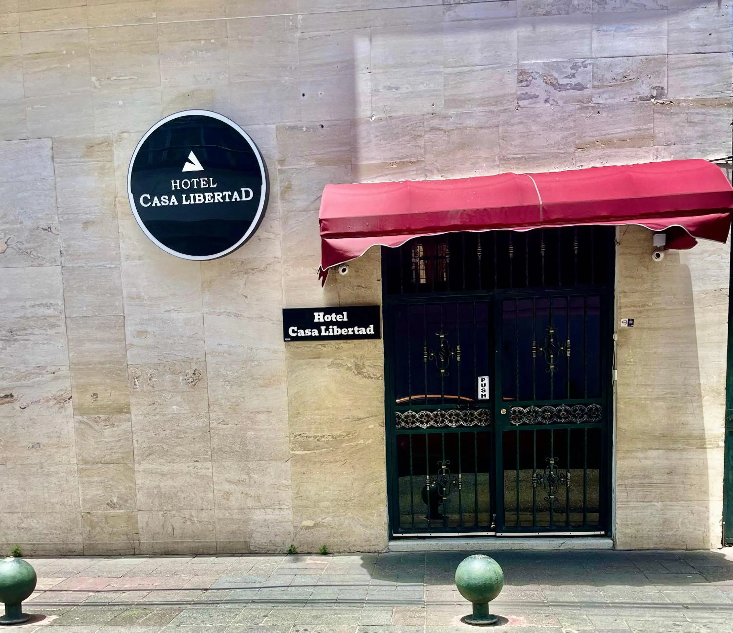 Logo/Certificate/Sign in Hotel Libertad at historic main street