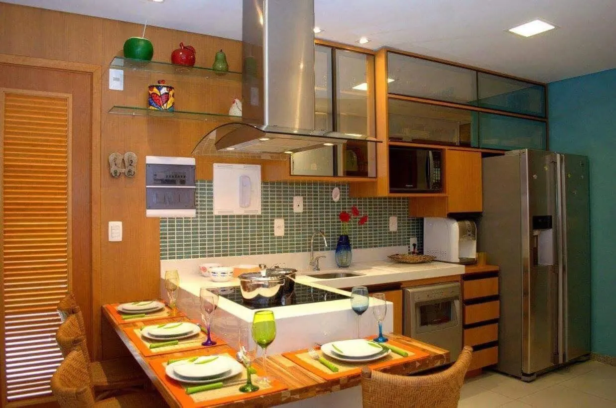 Kitchen or kitchenette in Flat no Malawi Resort 203 B em Muro Alto, Porto de Galinhas