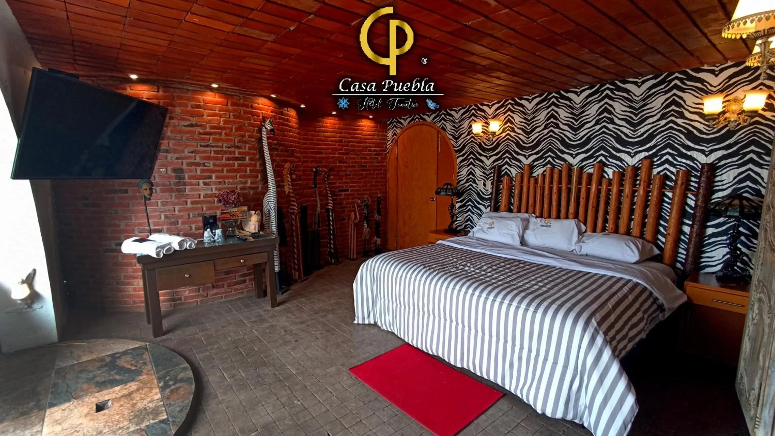 Bed in Hotel Temático Casa Puebla