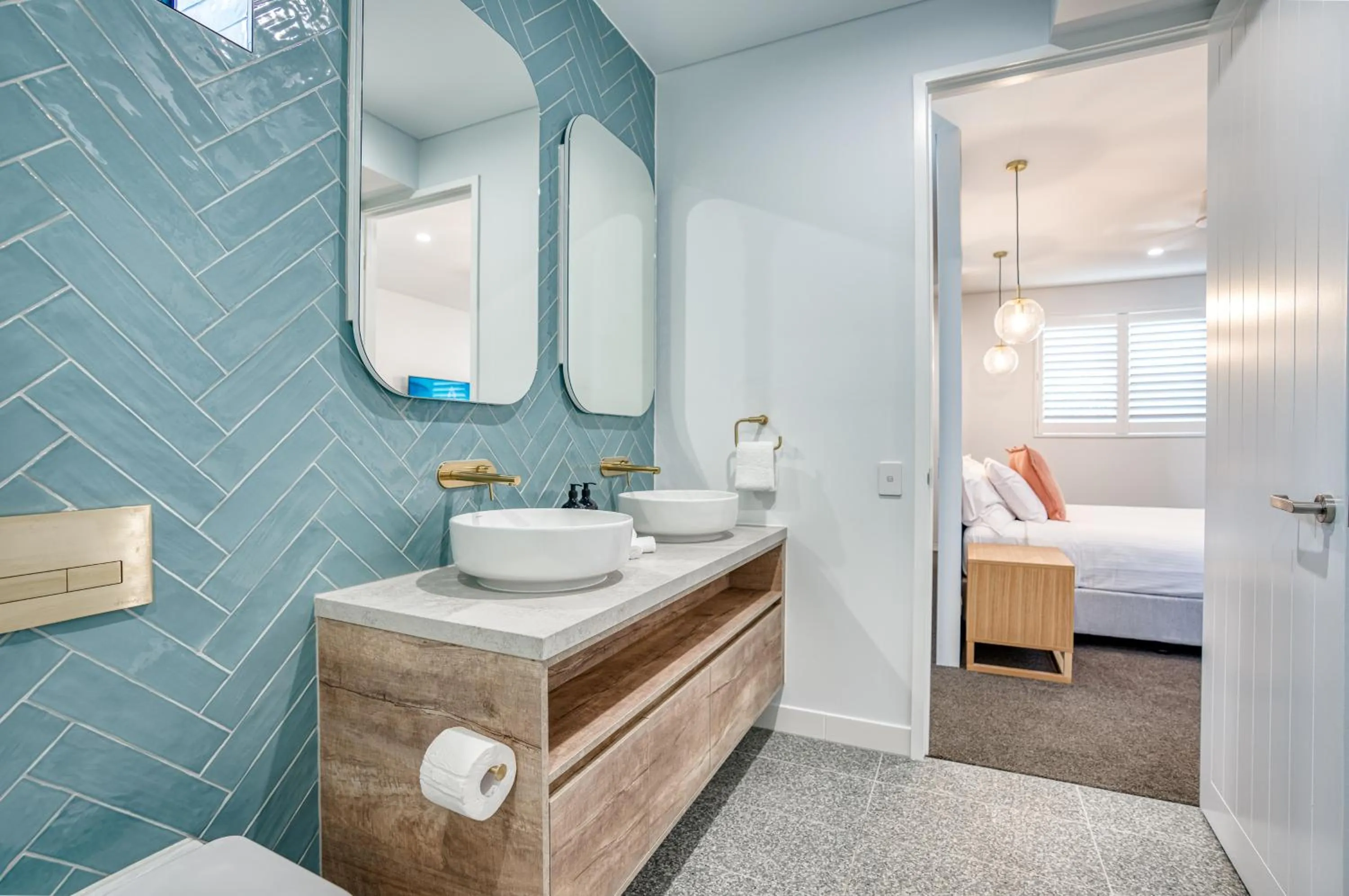 Bathroom, Bed in Essence Peregian Beach