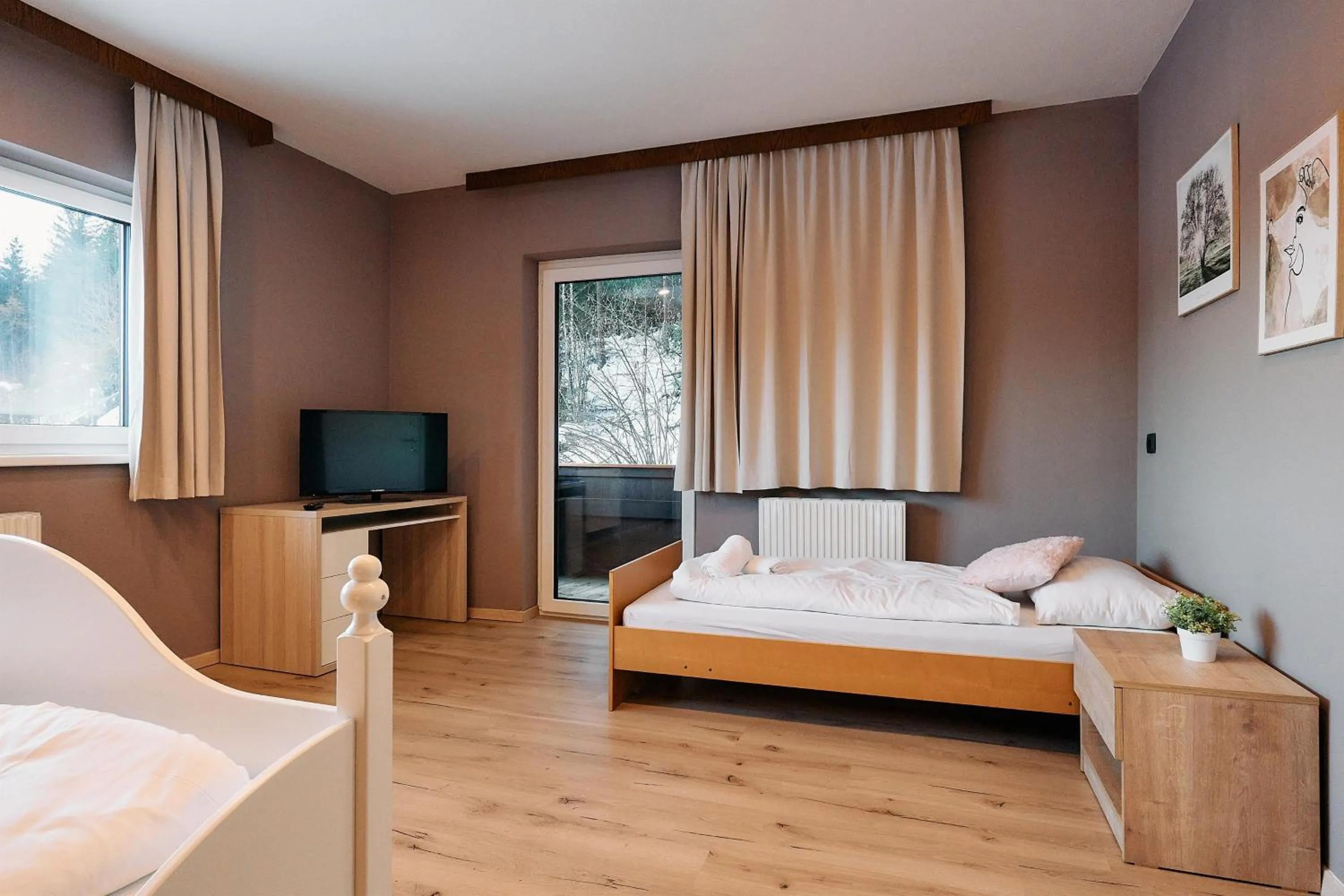 Bed in The Art and Sporthotel