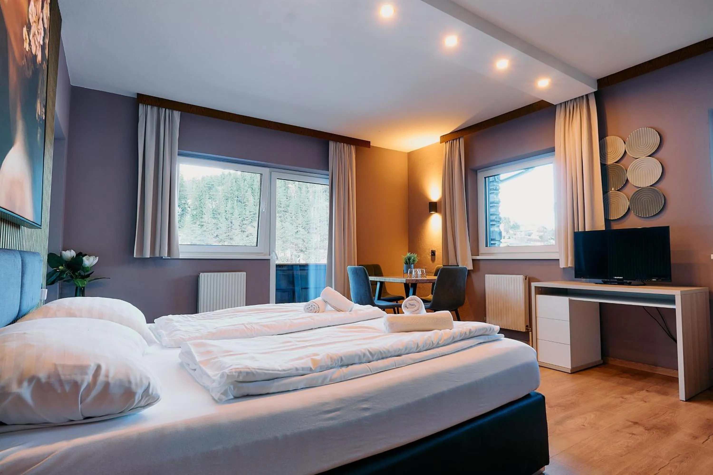 Bed in The Art and Sporthotel