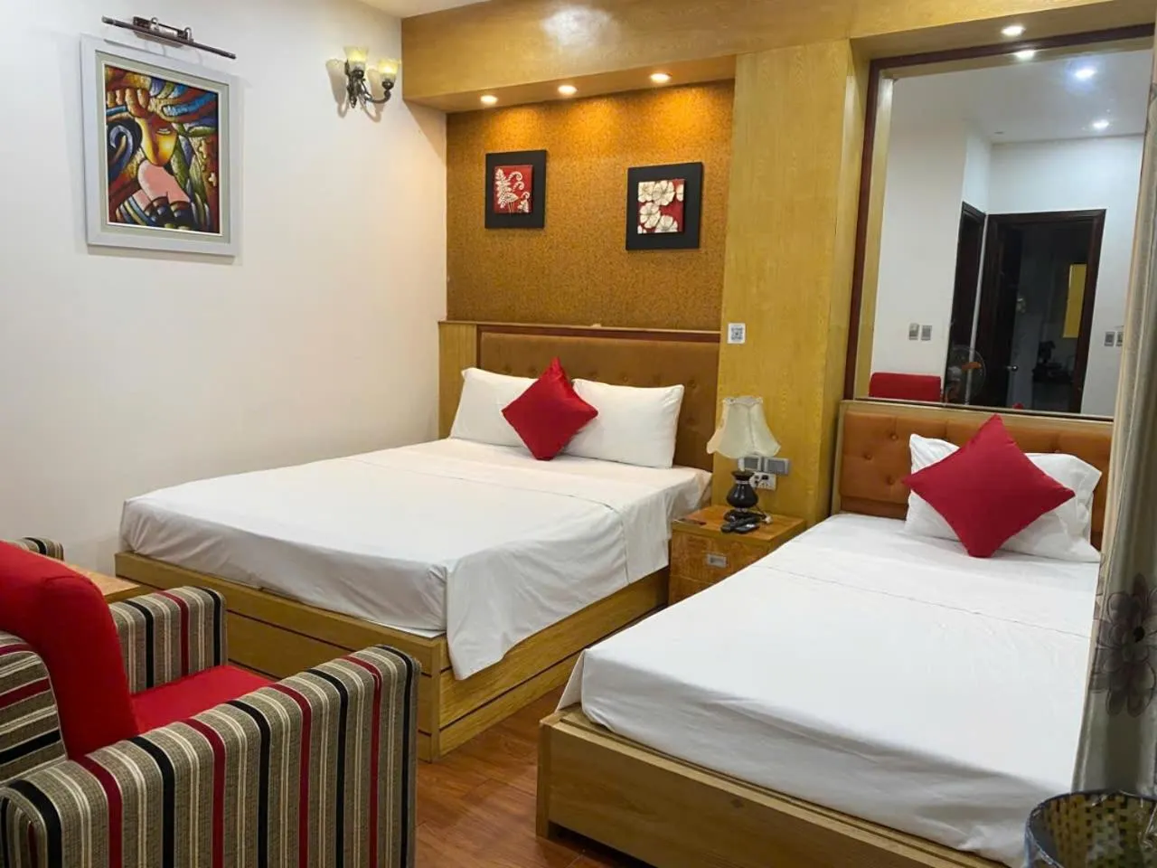 Photo of the whole room, Bed in Moon Hotel Cau Giay