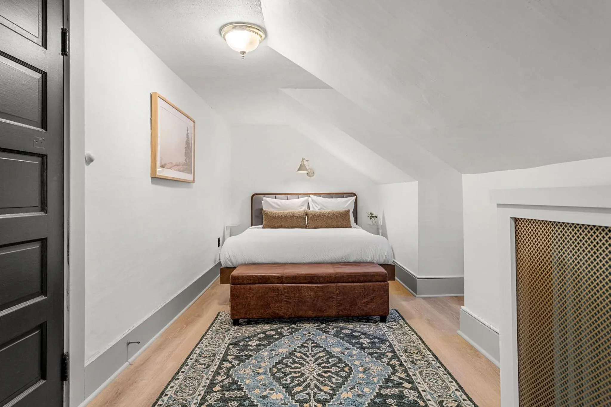 Bed in Launchpoint Lodge