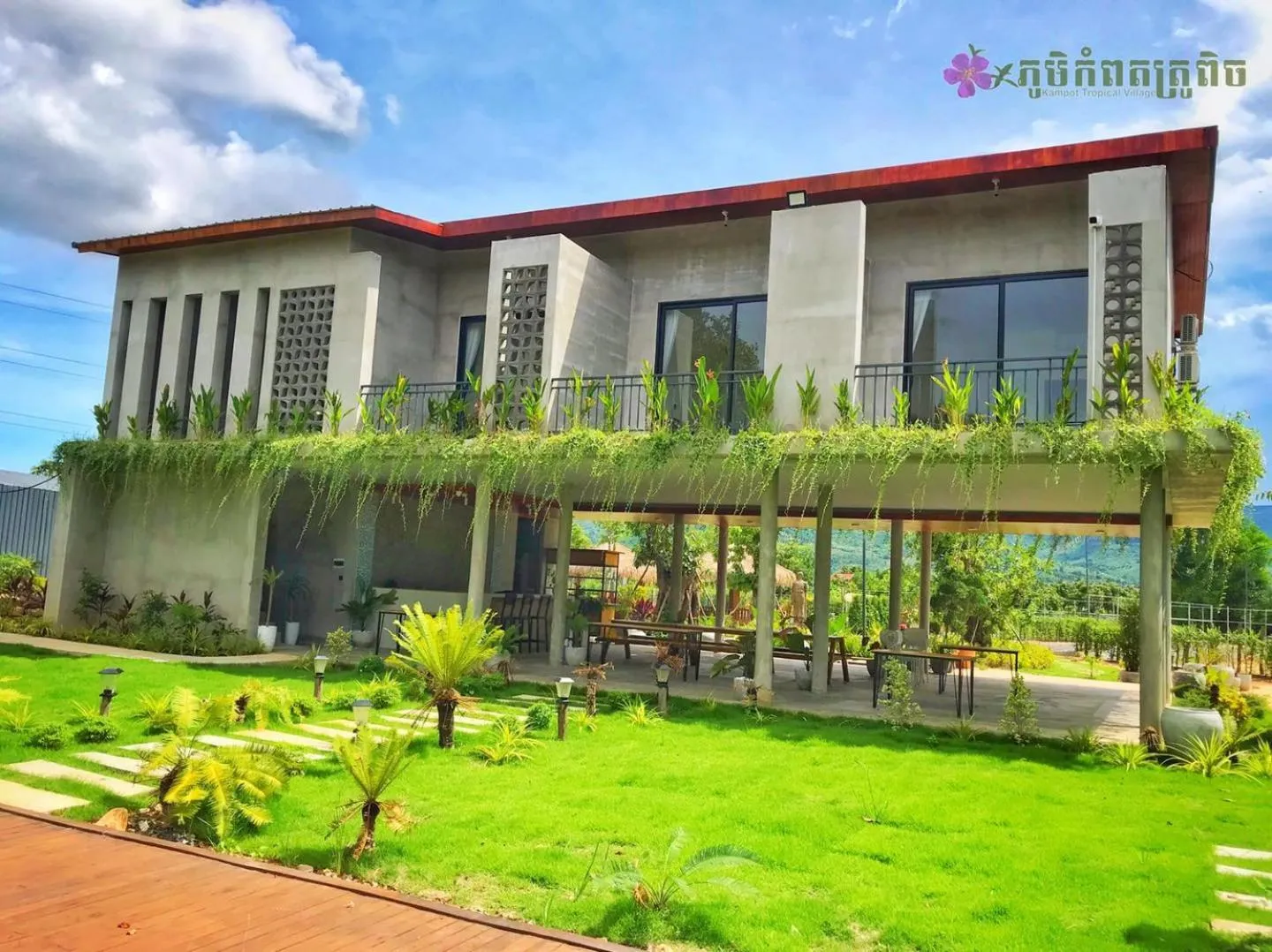Garden view in Kampot Tropical Village