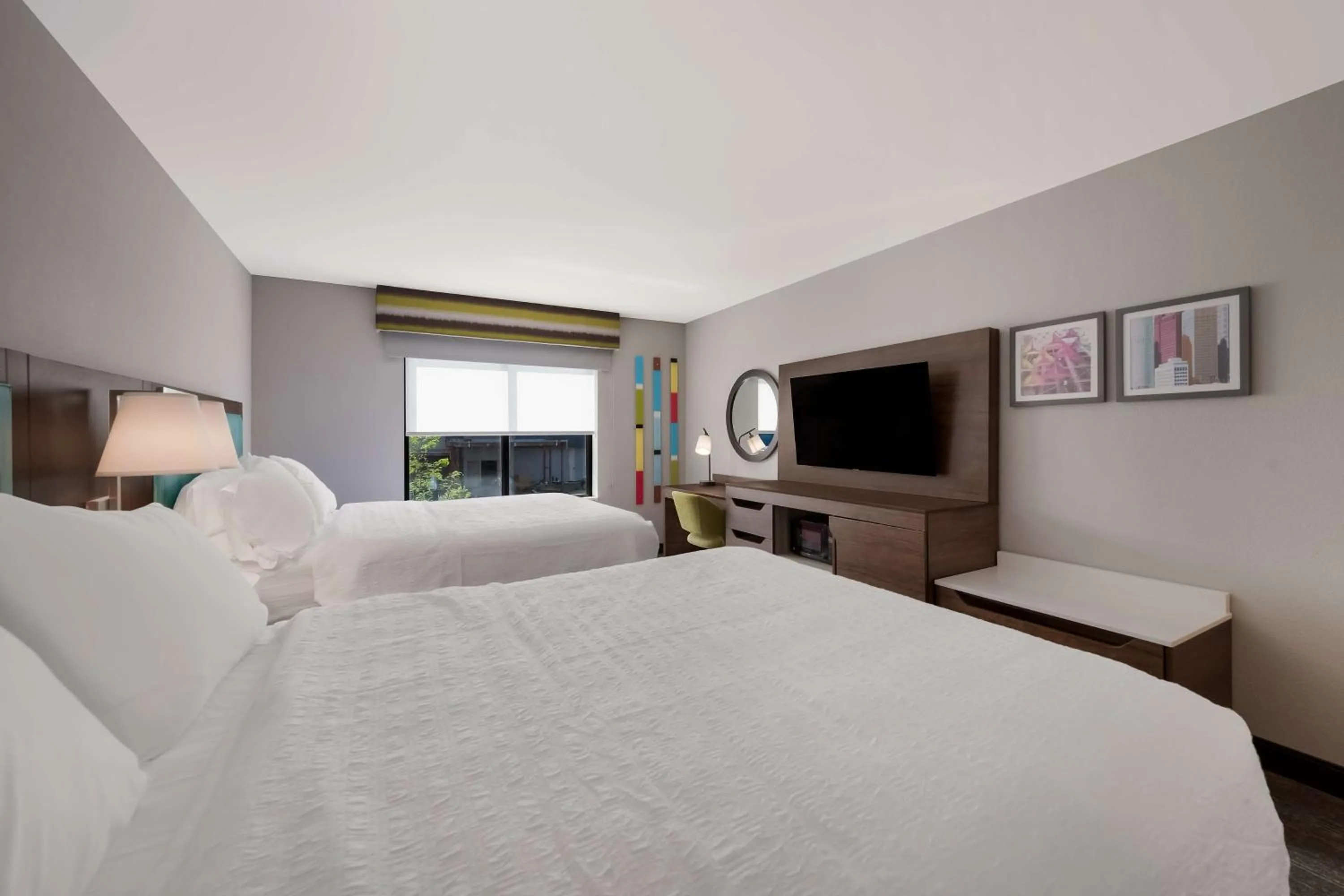 Bed in Hampton Inn by Hilton Detroit Southfield