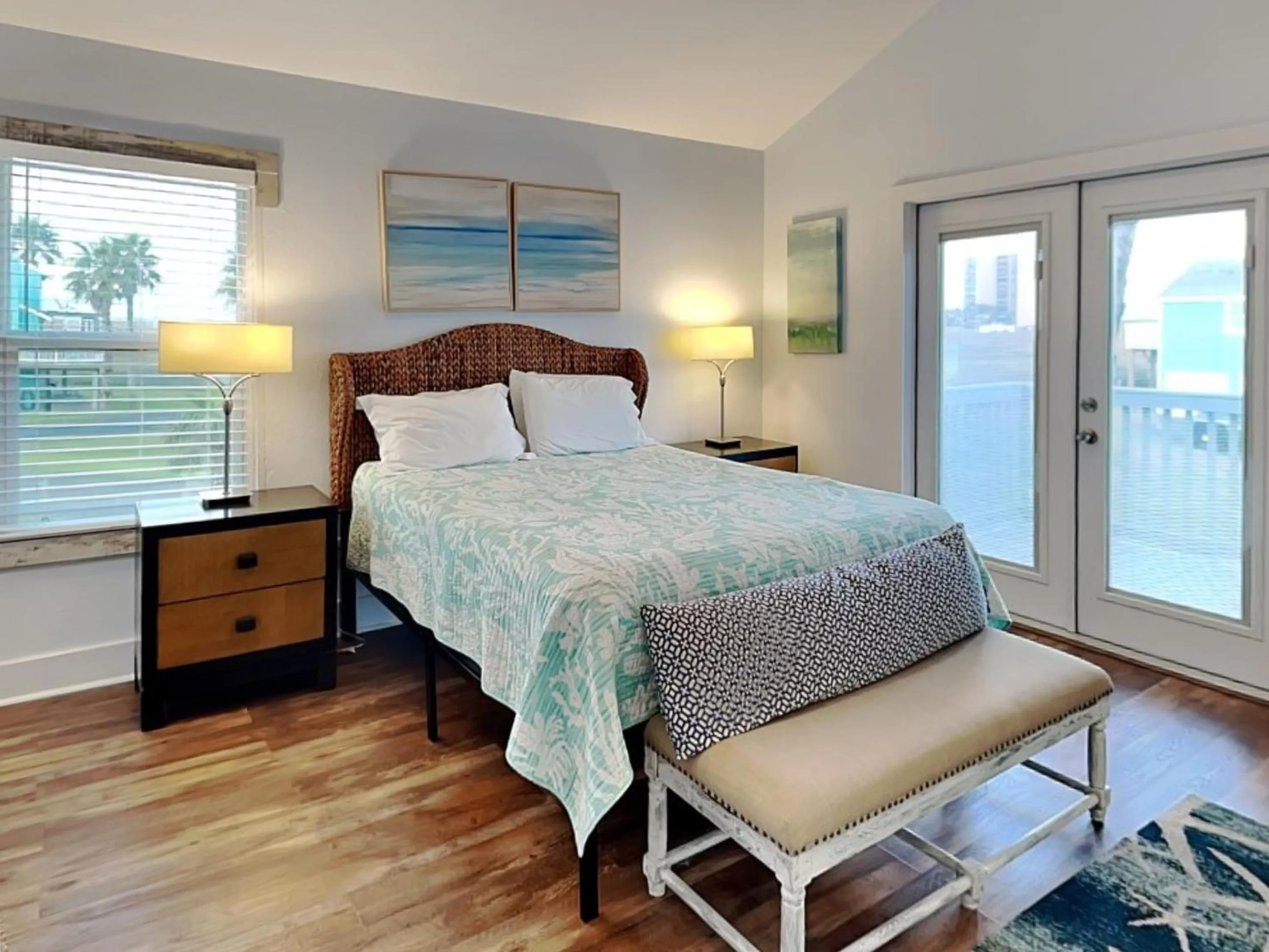 Bed in Sea View Villa