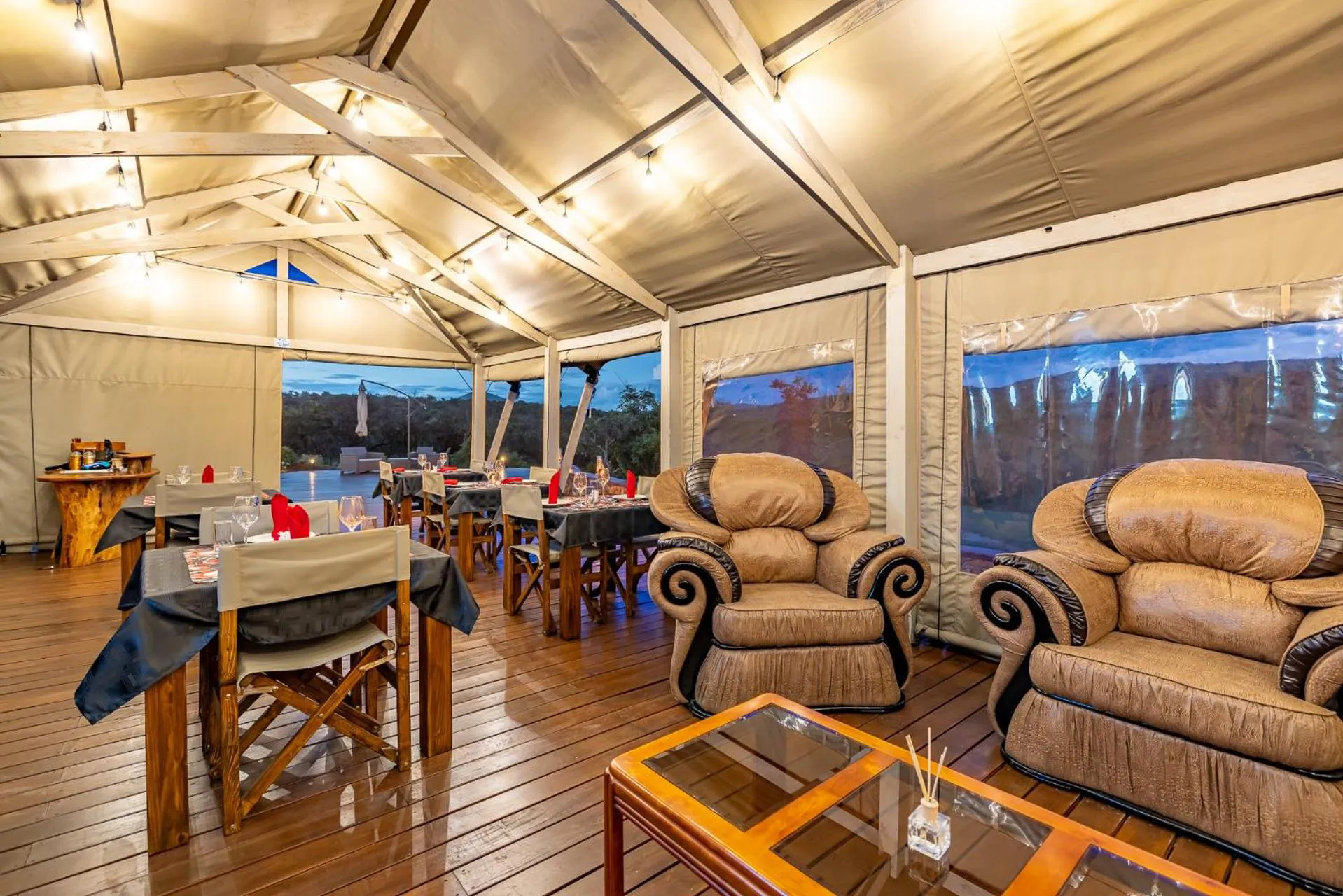 Seating area in Iketla Lodge