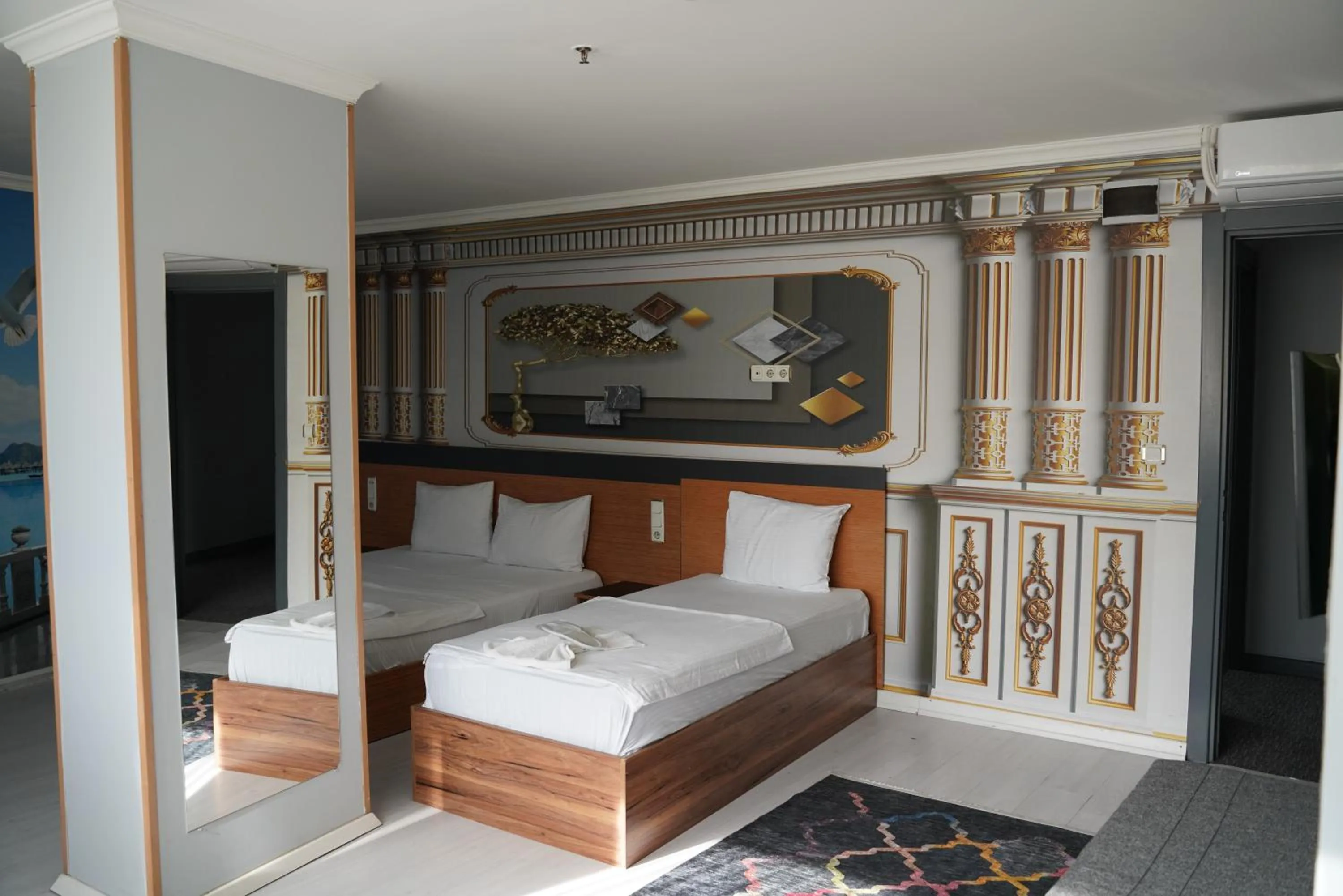 Bed in Heraldic Room Hotel
