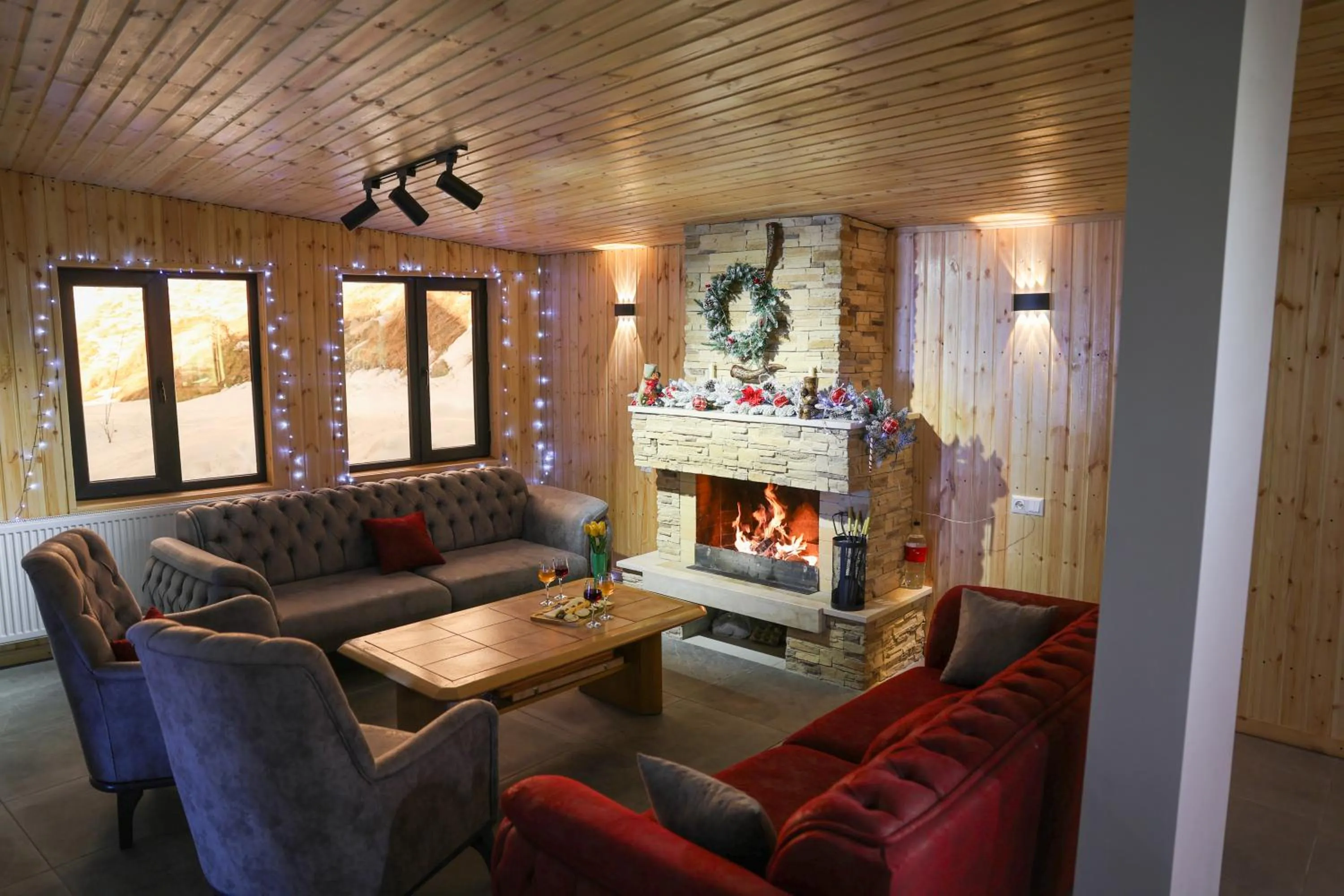 fireplace in Dandelion Hotel Gudauri