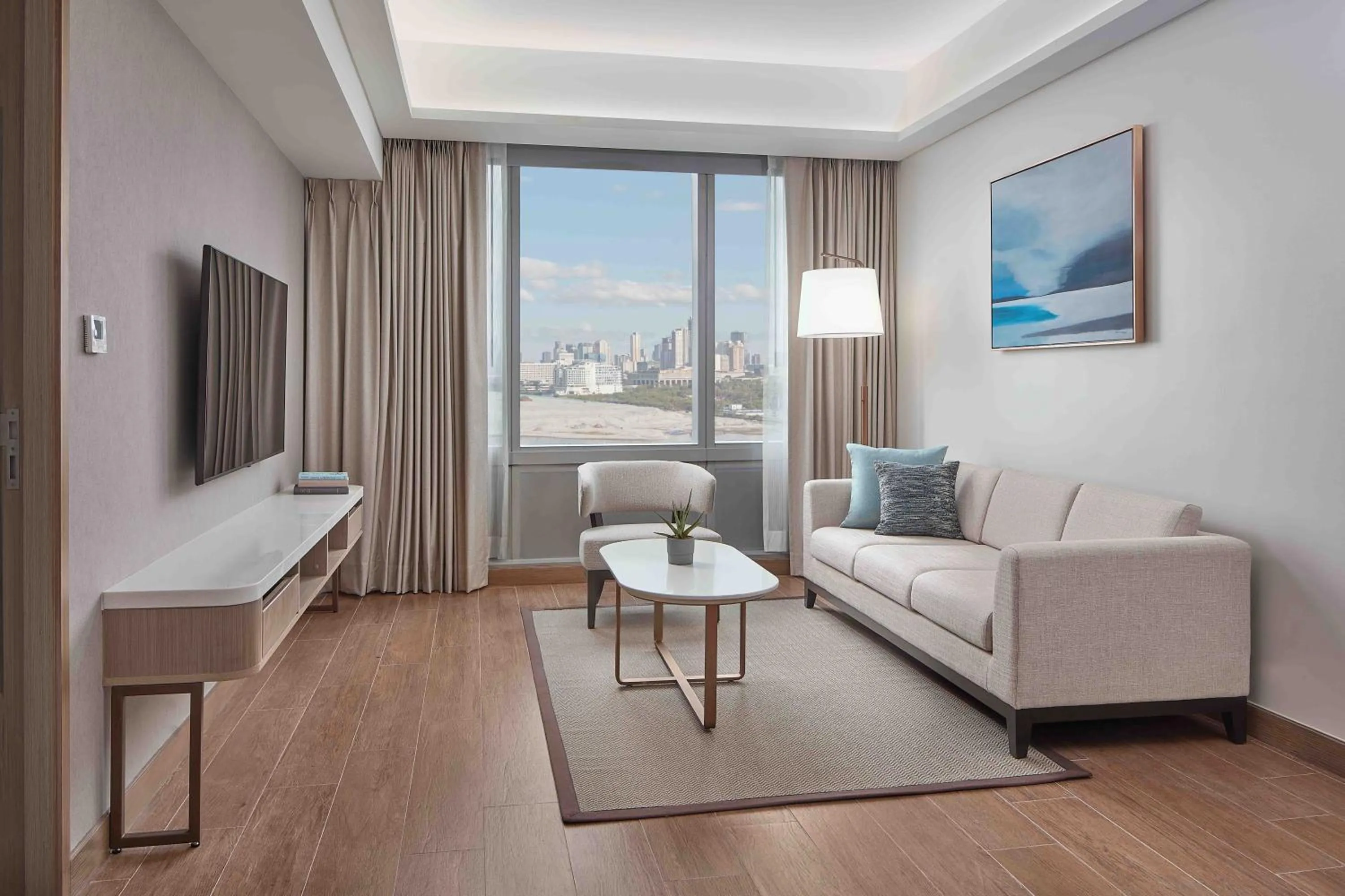 Living room, Bed in Lanson Place Mall of Asia Manila