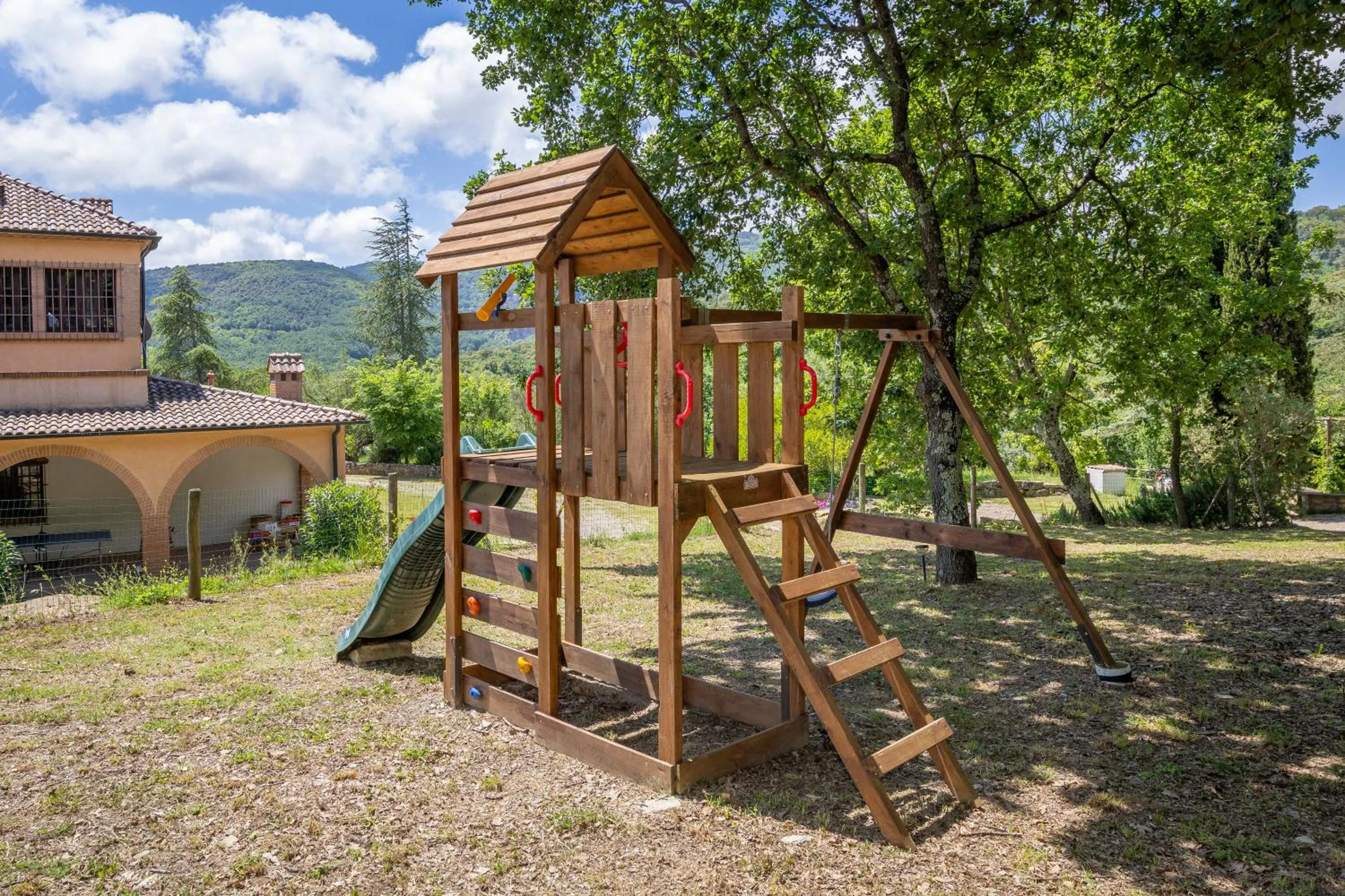 Children play ground in Villa Cresci con piscina Tuscan villa with pool near Sassetta thermal baths & Bolgheri Wine Route