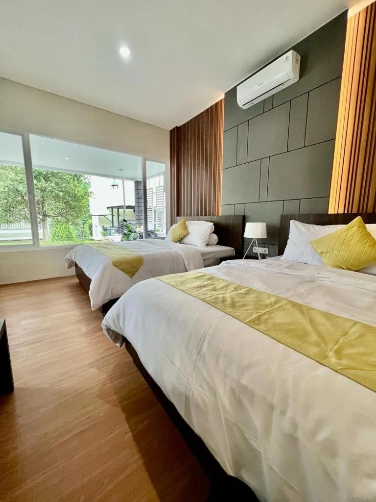 Bed in Platinum Yellow Bandung Villa 24 Pax Private Pool