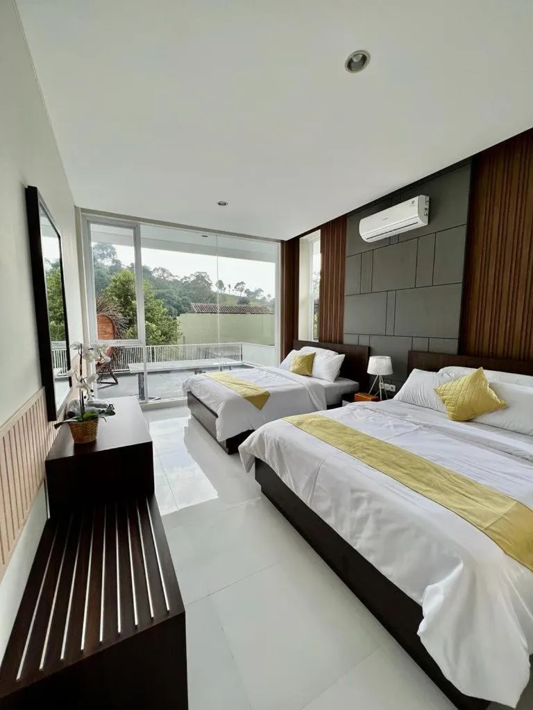 Bed in Platinum Yellow Bandung Villa 24 Pax Private Pool