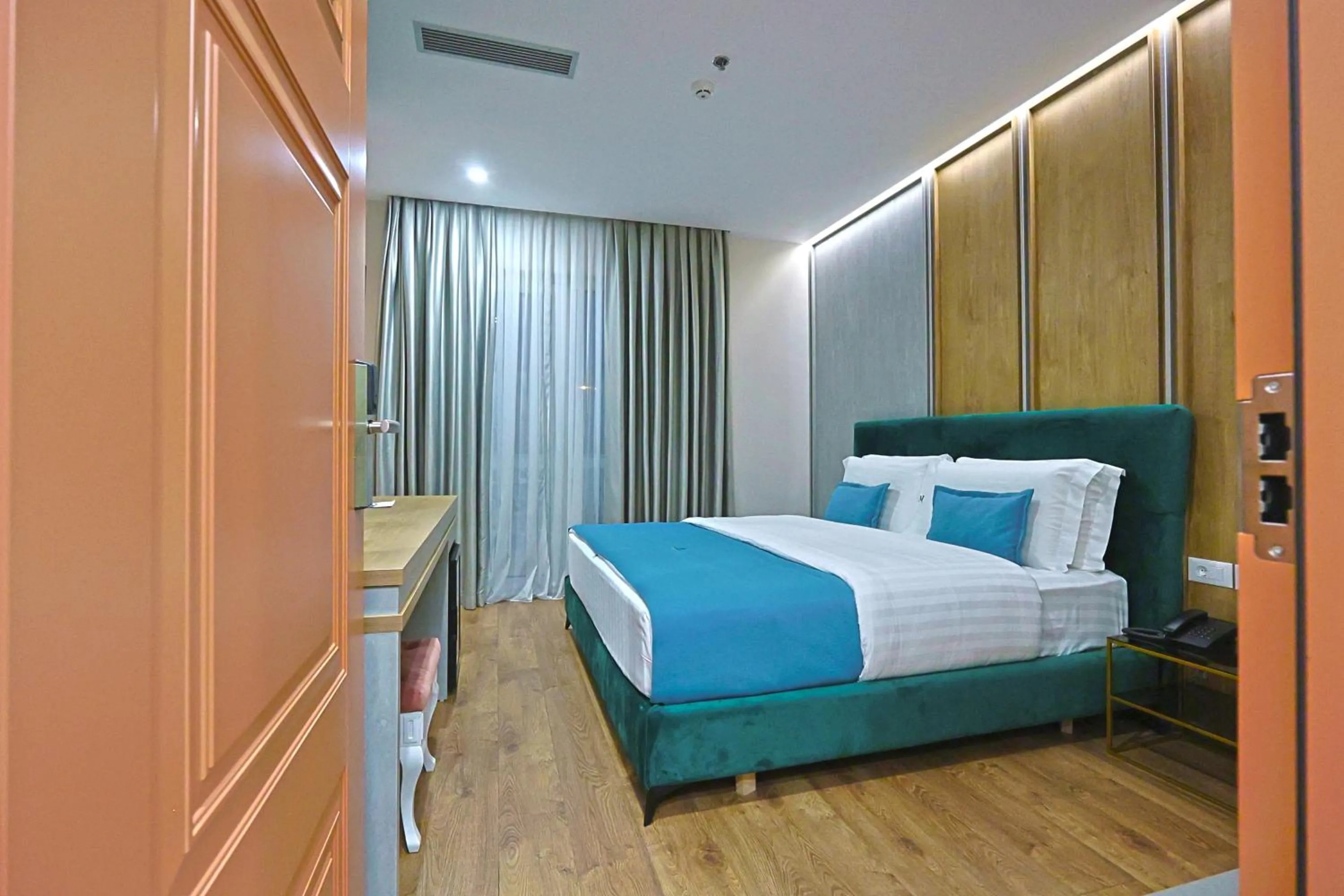 View (from property/room), Bed in Martiness Hotel Durres