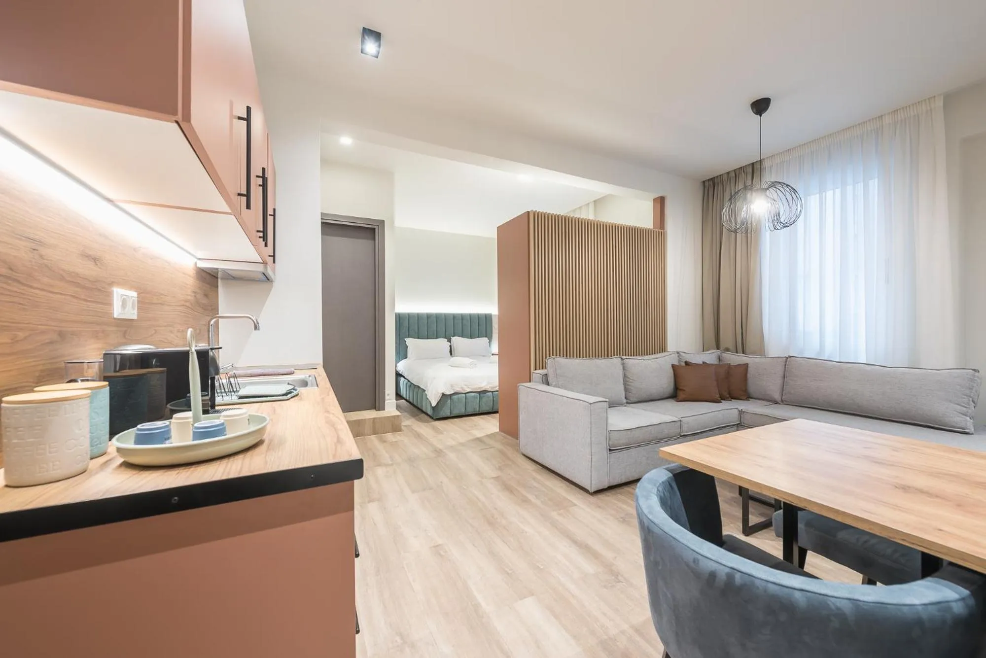 Bed in Aeiphoria Suites & Rooms - Athens