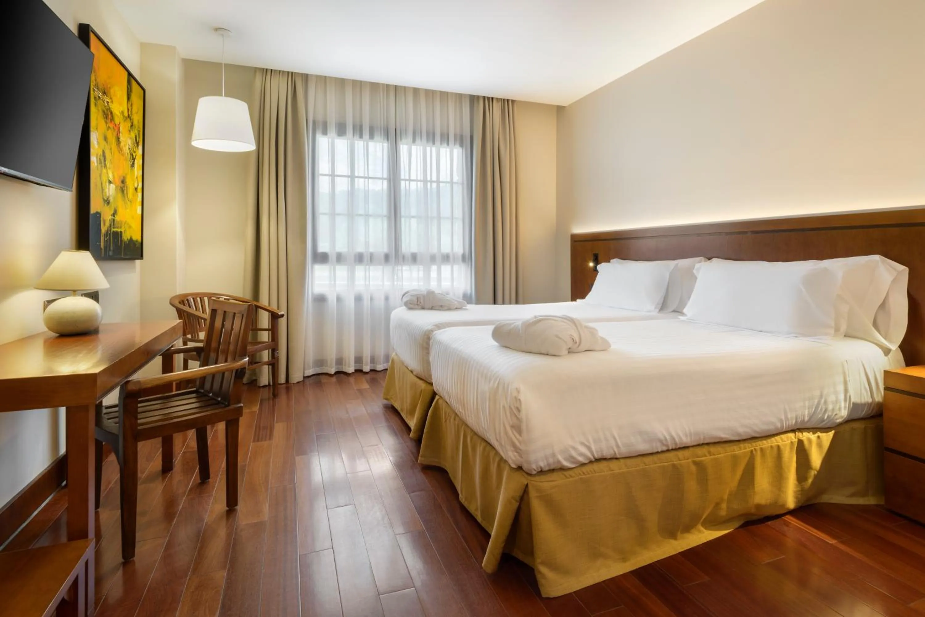 Bedroom, Bed in Hotel & Spa Monasterio de Boltaña