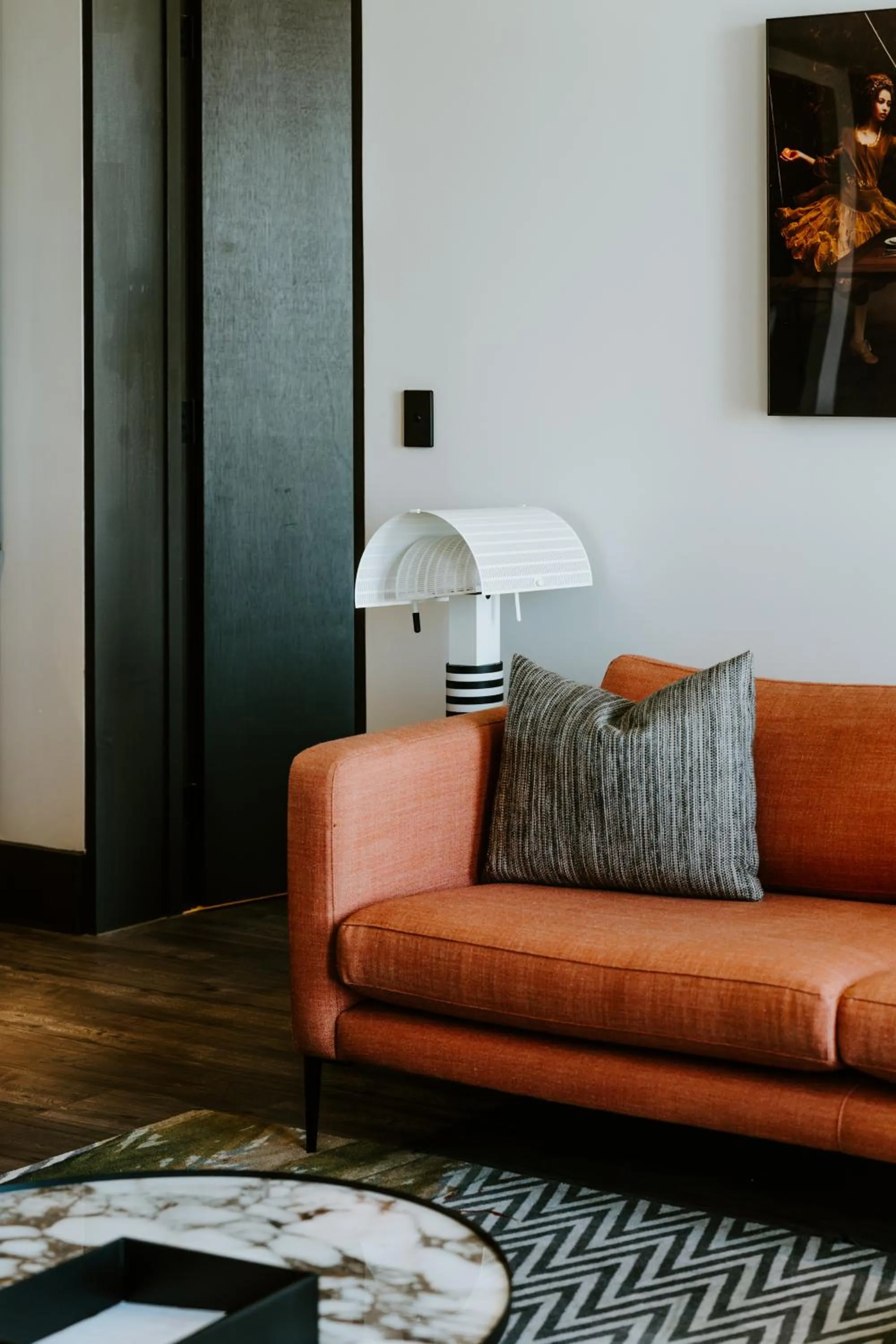 Living room in The Motley Hotel Richmond, Tapestry Collection by Hilton