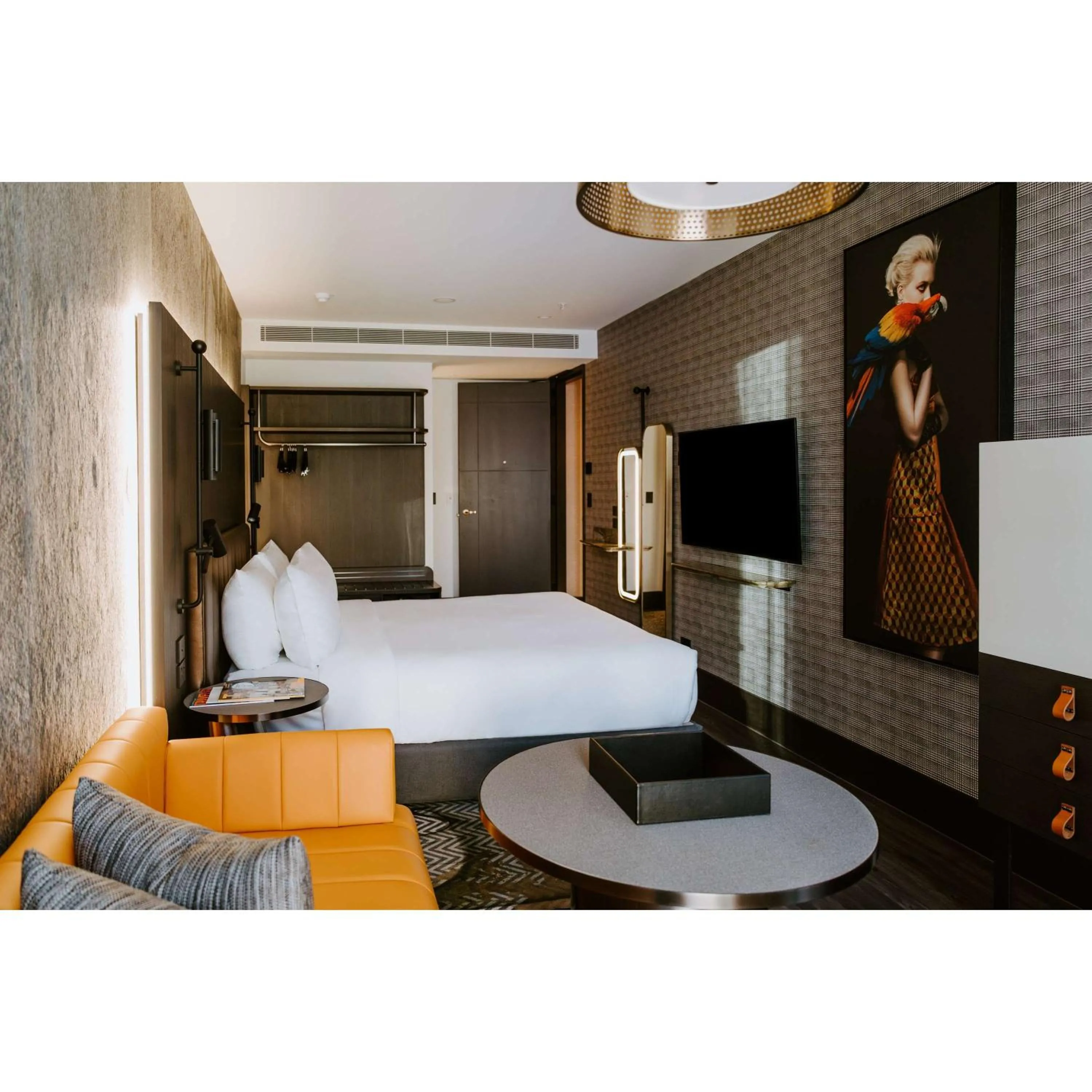 Living room, Bed in The Motley Hotel Richmond, Tapestry Collection by Hilton