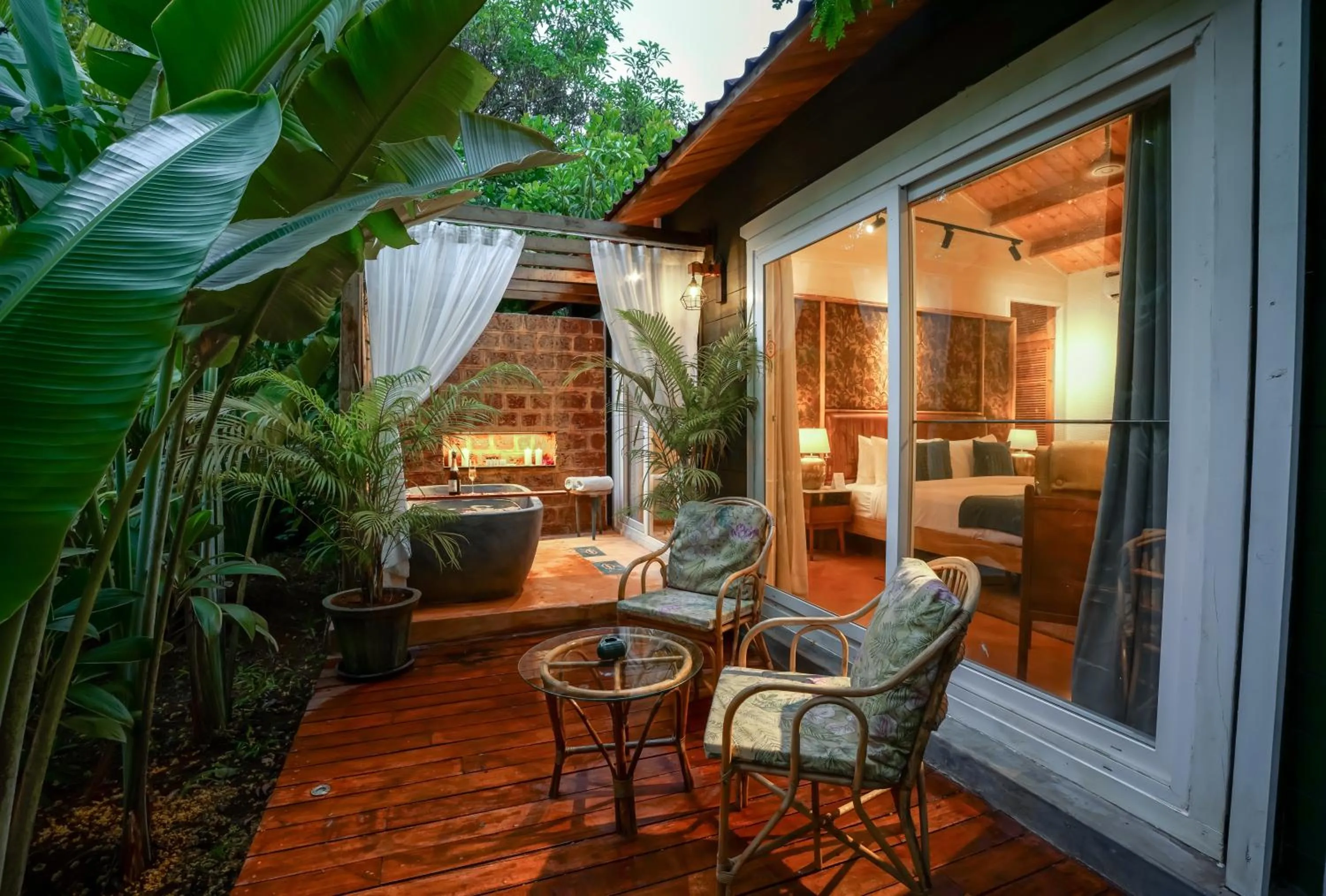 Patio in LaRiSa Resort & Spa, Ashwem