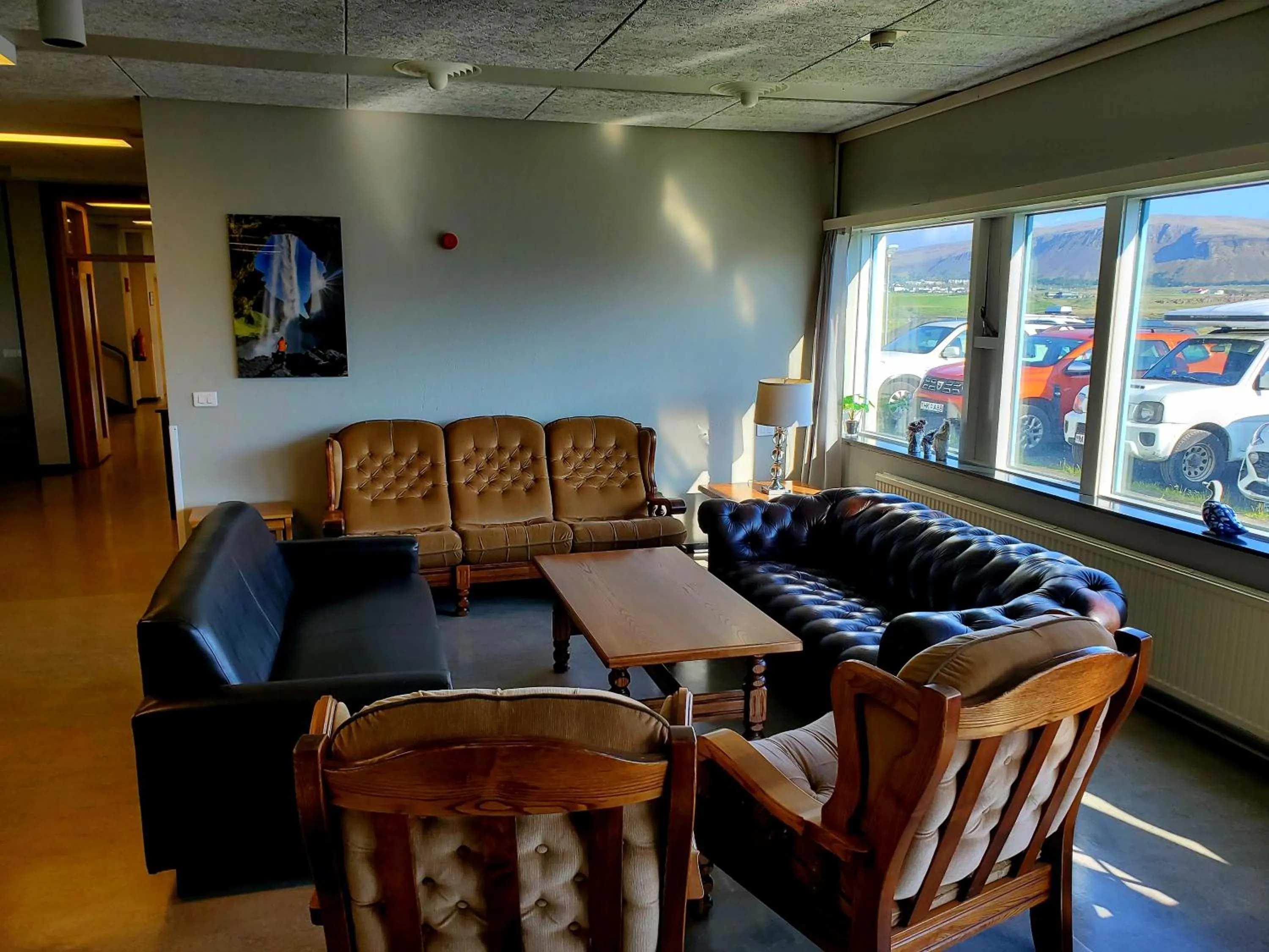 Living room in Víðines Guesthouse