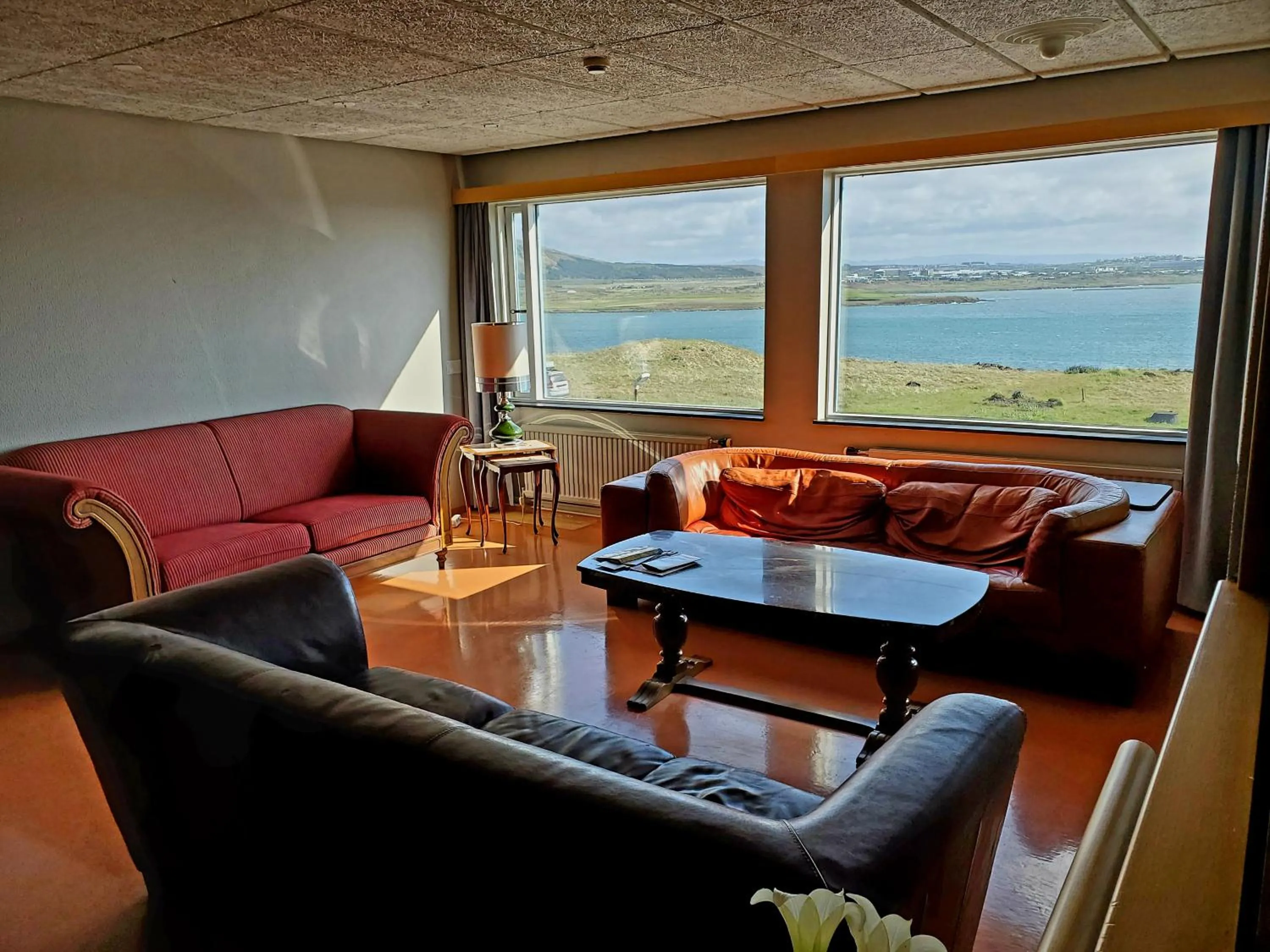 Living room in Víðines Guesthouse
