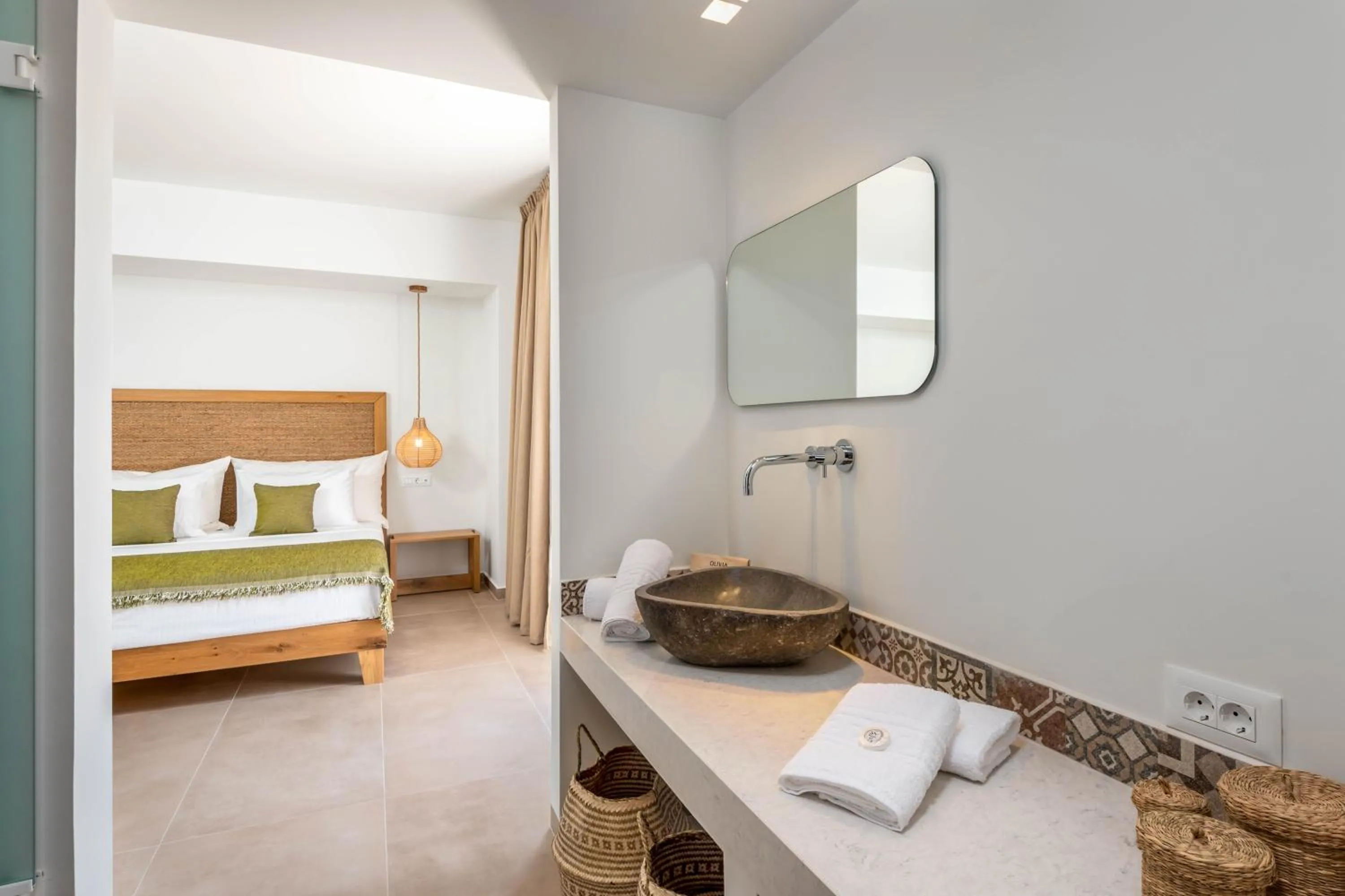 Bed in Absolute Kiotari Resort