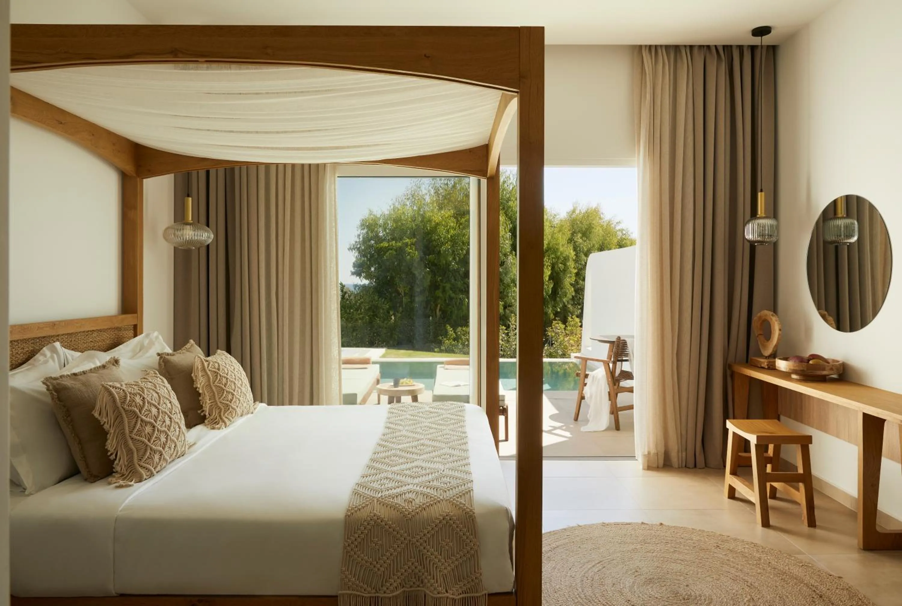 Bed in Absolute Kiotari Resort