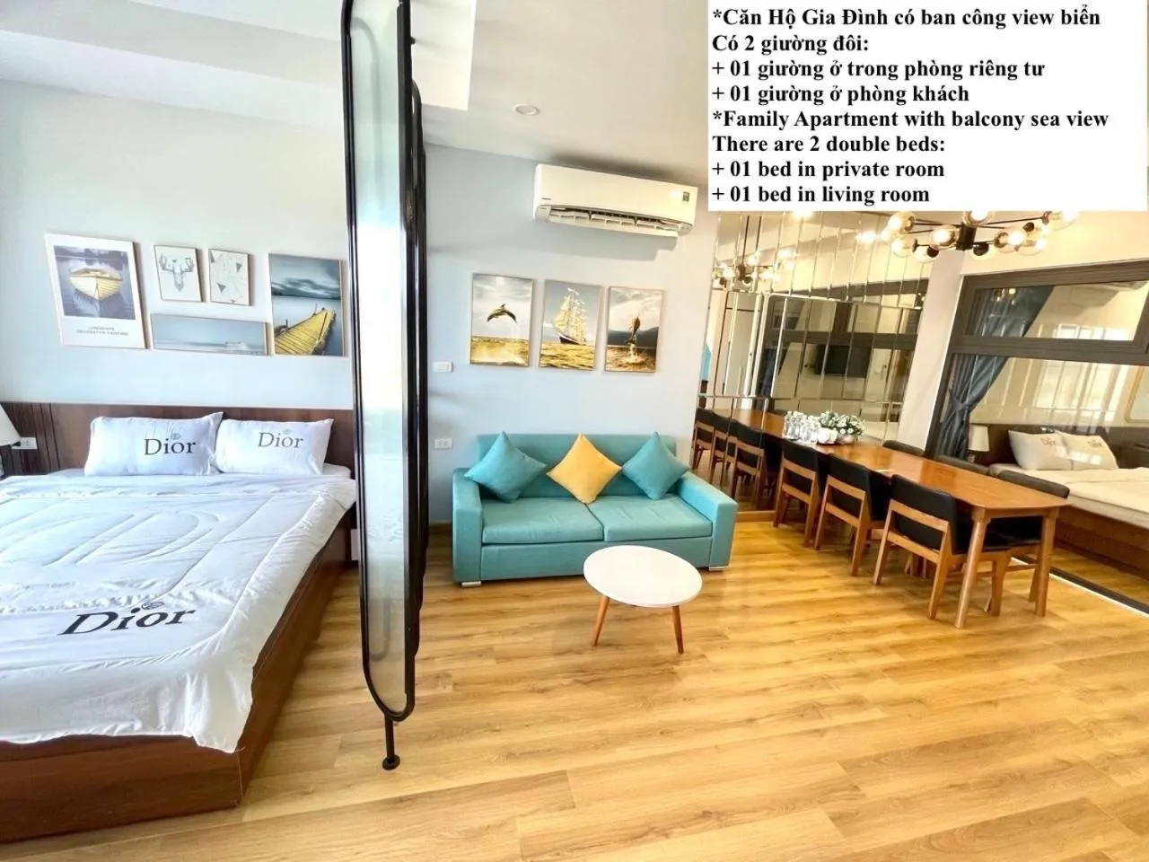 Dining area, Bed in TMS Quy Nhơn Sea View