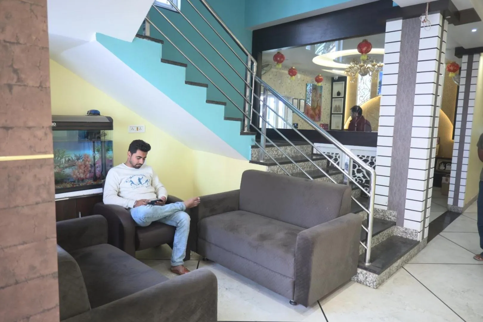 Seating area in Hotel Bharati