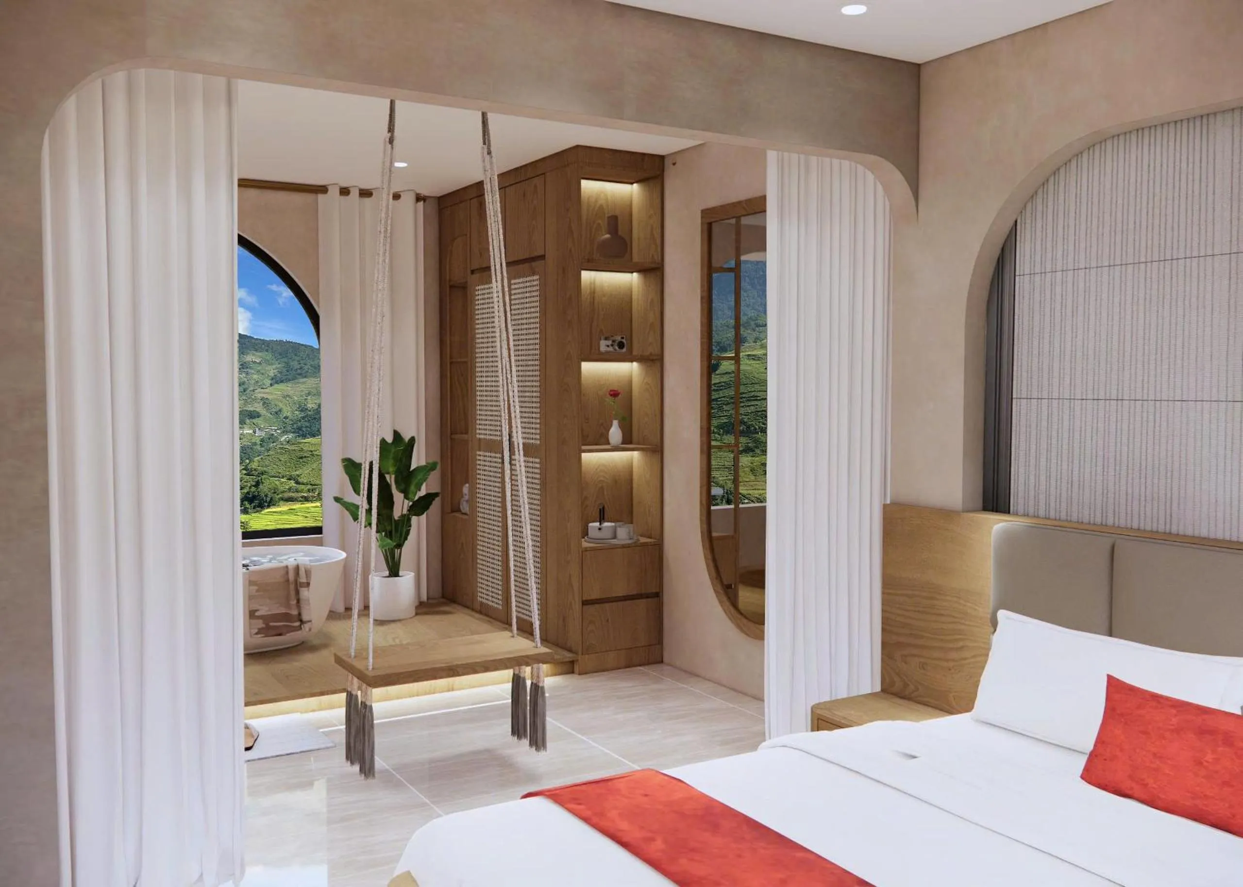 Hot Tub, Bed in En Hotel Sapa