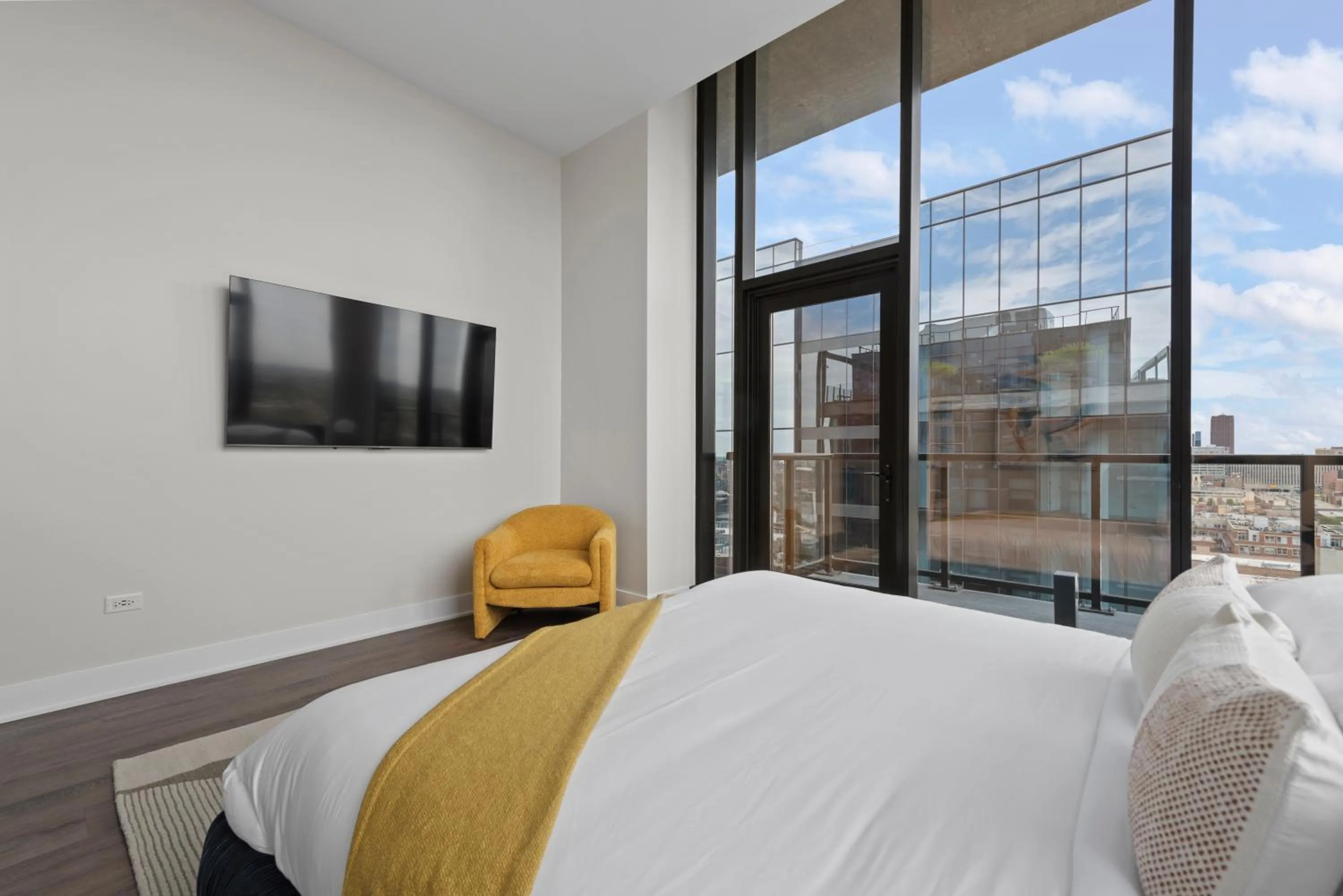 Bedroom, Bed in Avra Stylish Apartments Prime West Loop Location Near Union Park