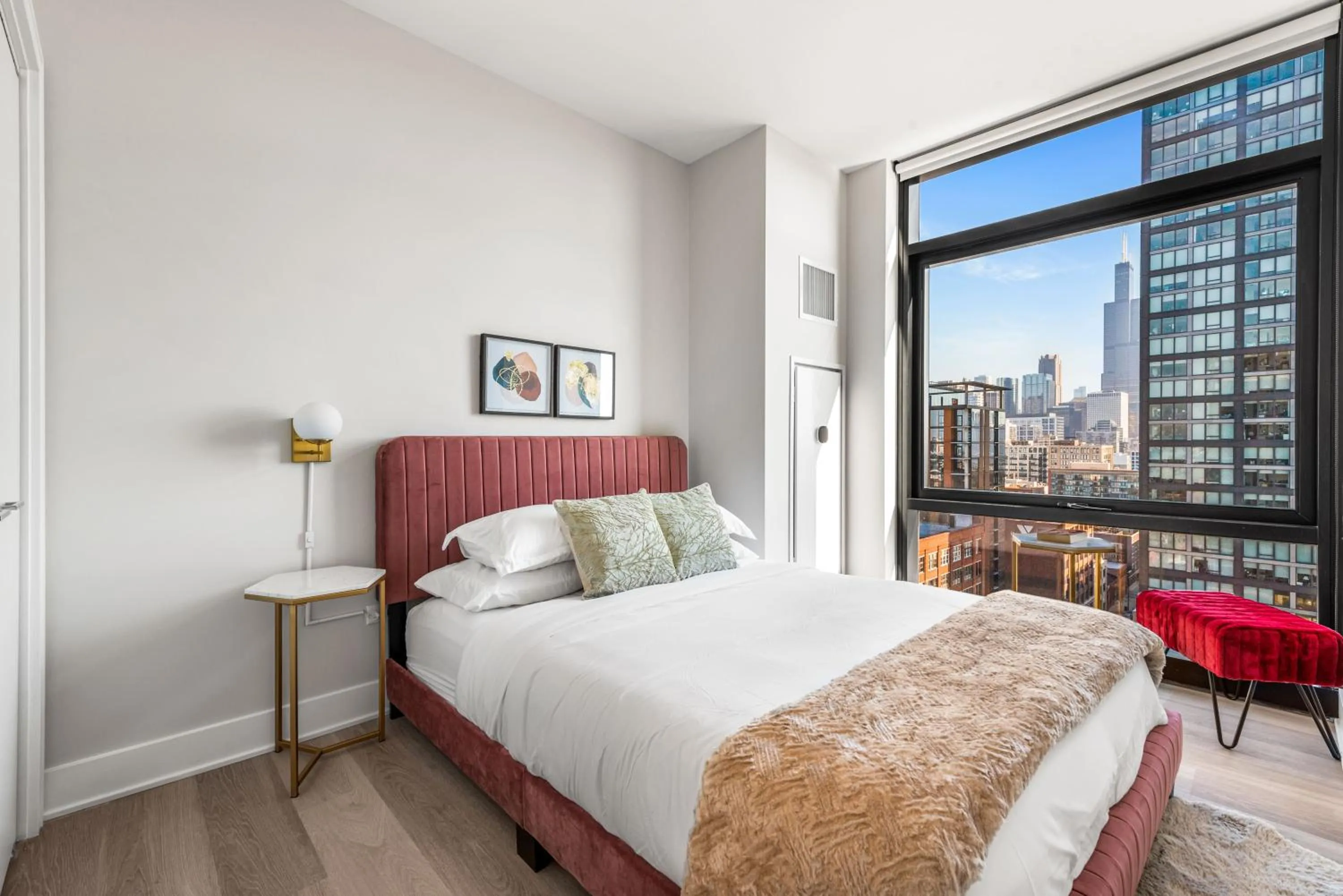 Bedroom, Bed in Avra Stylish Apartments Prime West Loop Location Near Union Park