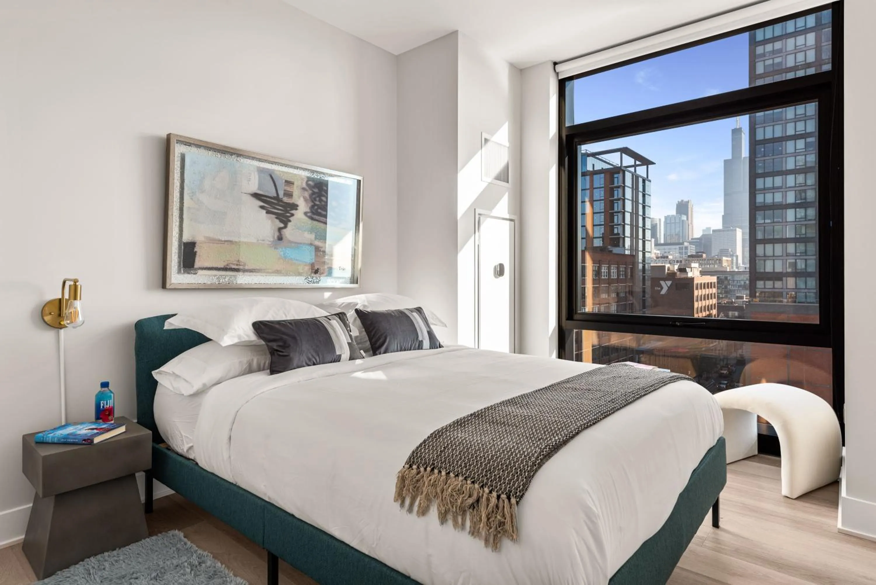 Bedroom, Bed in Avra Stylish Apartments Prime West Loop Location Near Union Park