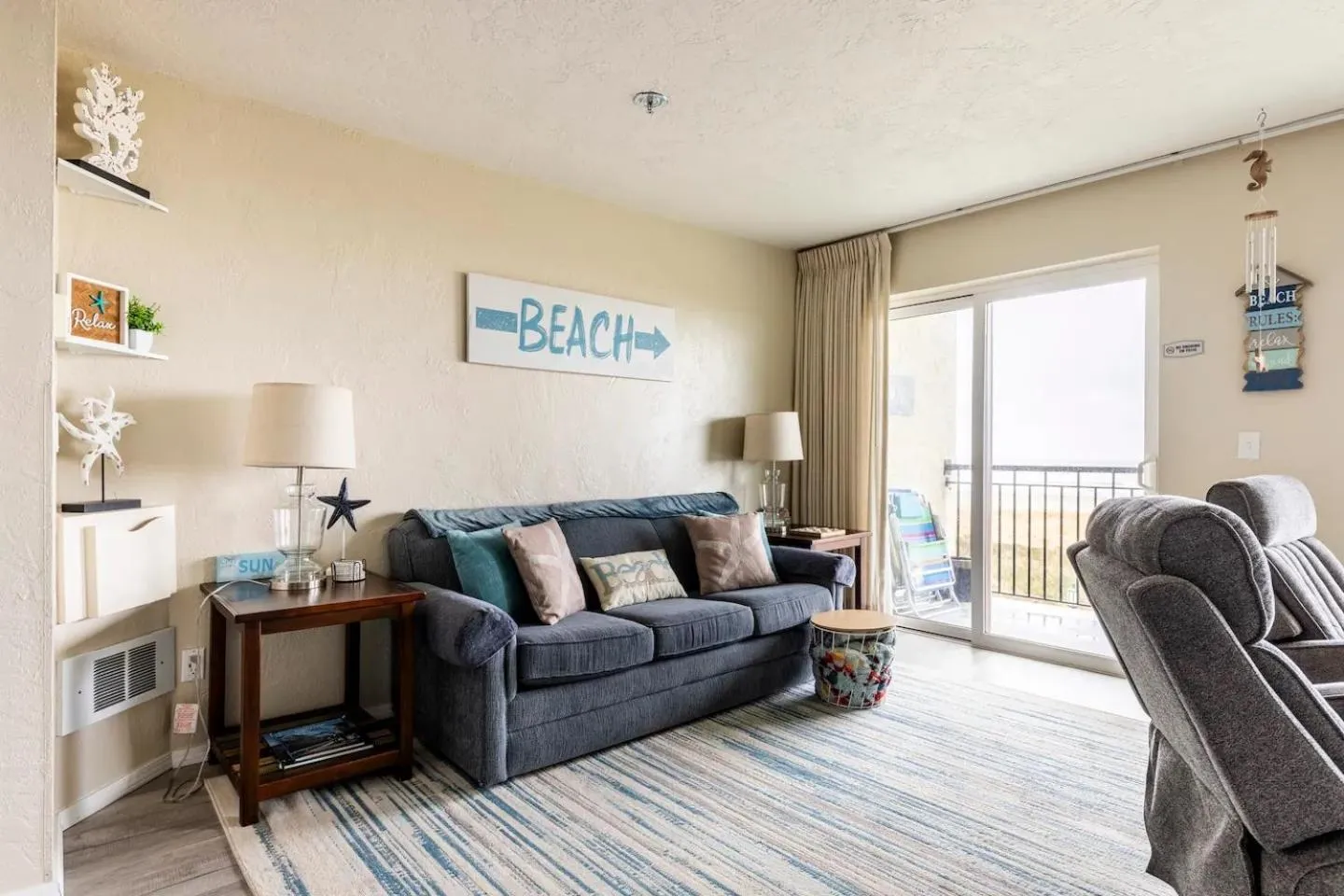 Living room in Sand Dollar Haven at Seaside Beach Club Unit 306