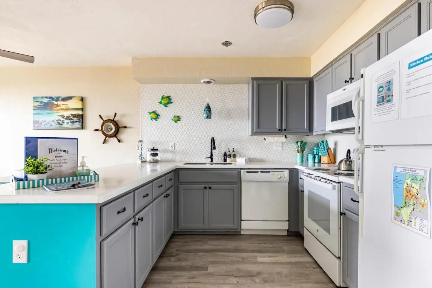 Kitchen or kitchenette in Sand Dollar Haven at Seaside Beach Club Unit 306