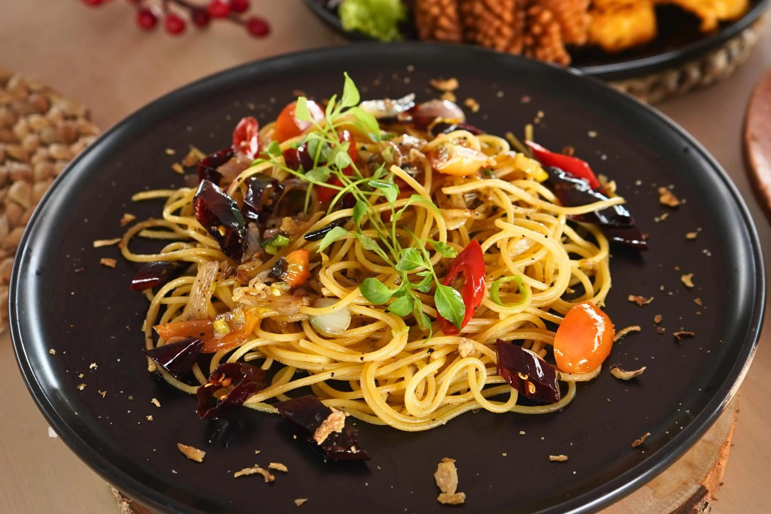 Food close-up in Front One Hotel Pasir Koja Bandung