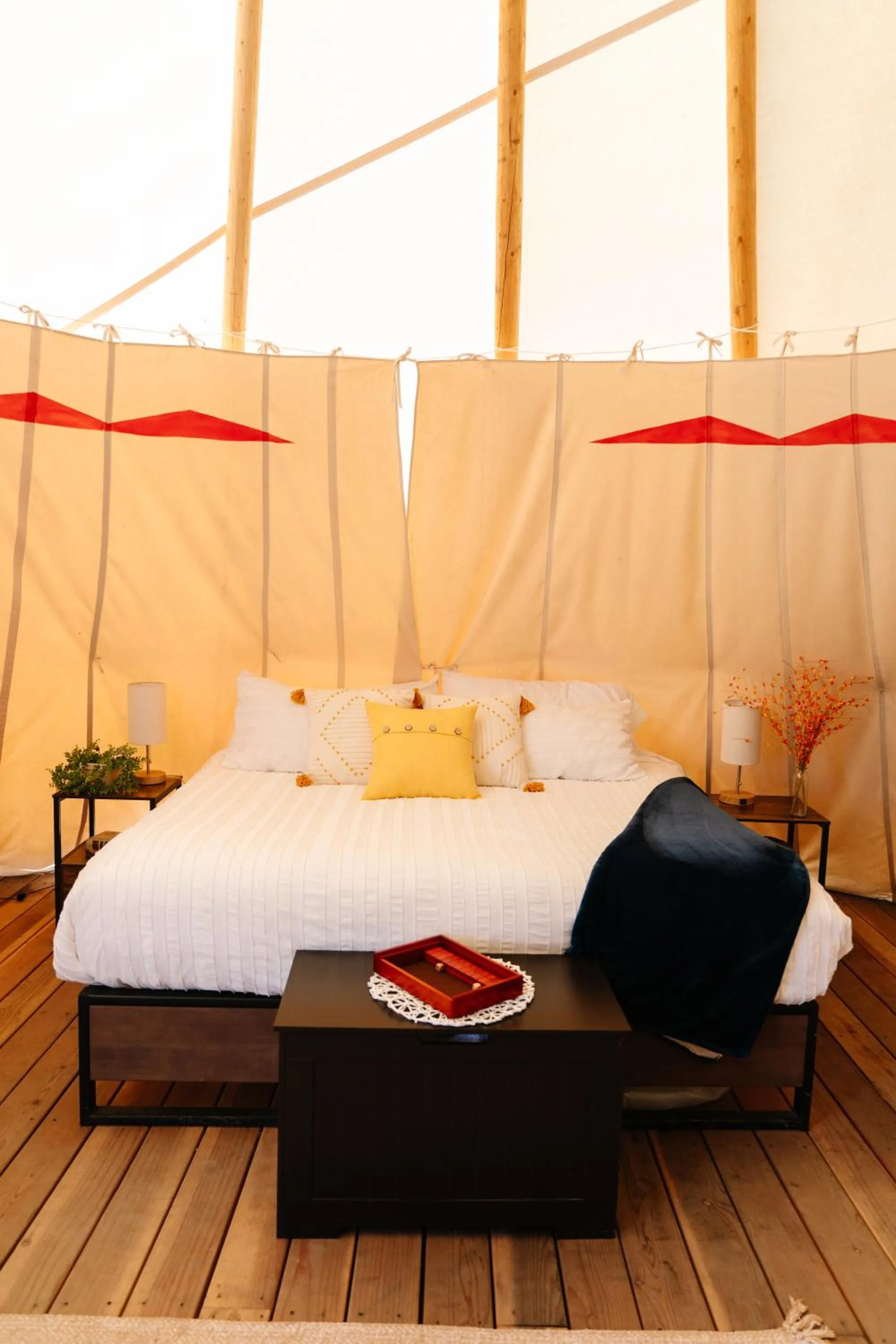 Bed in Starlight Retreat Yellowstone