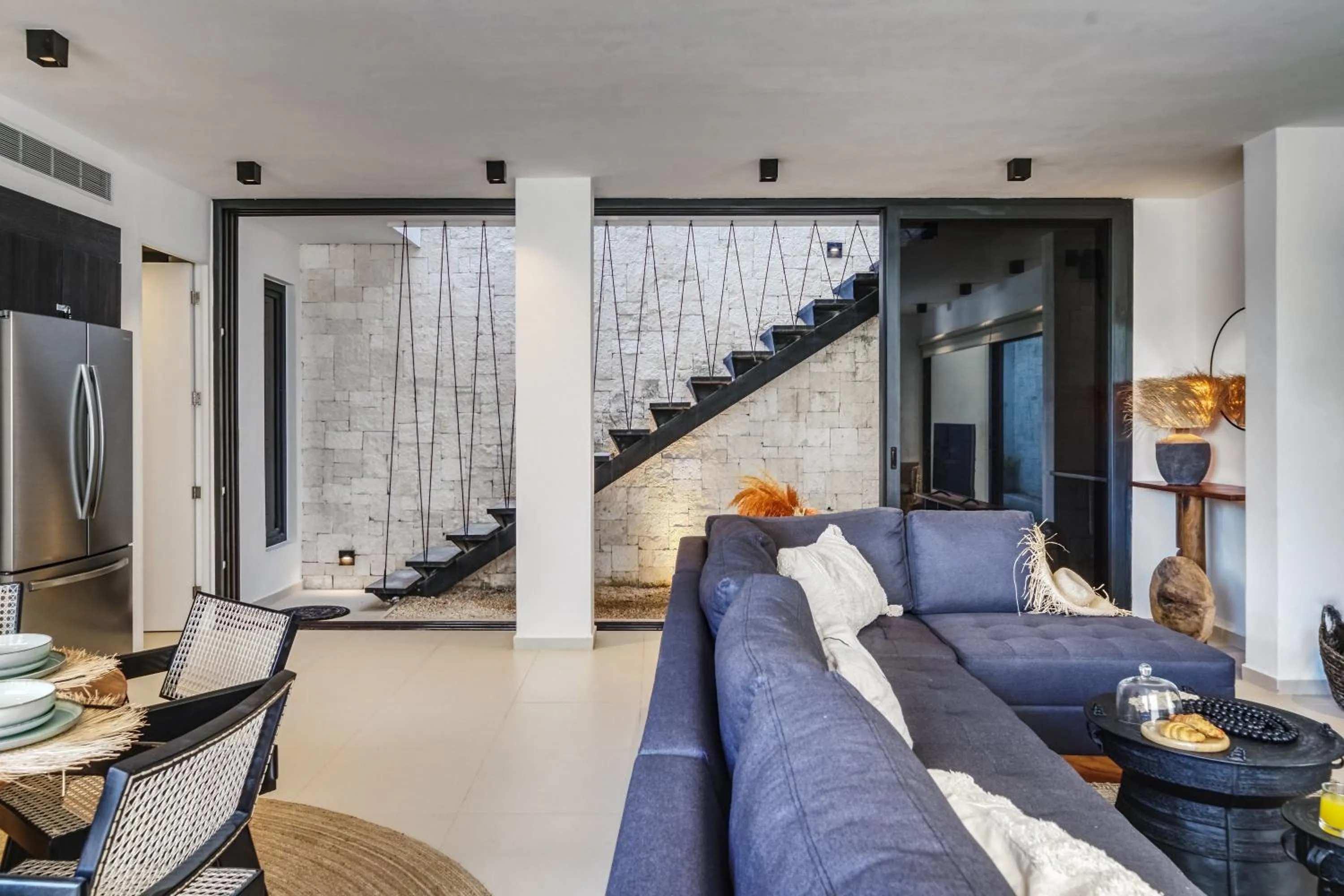 Living room in 2BR Coworking Freestanding Bathtub Private Pool