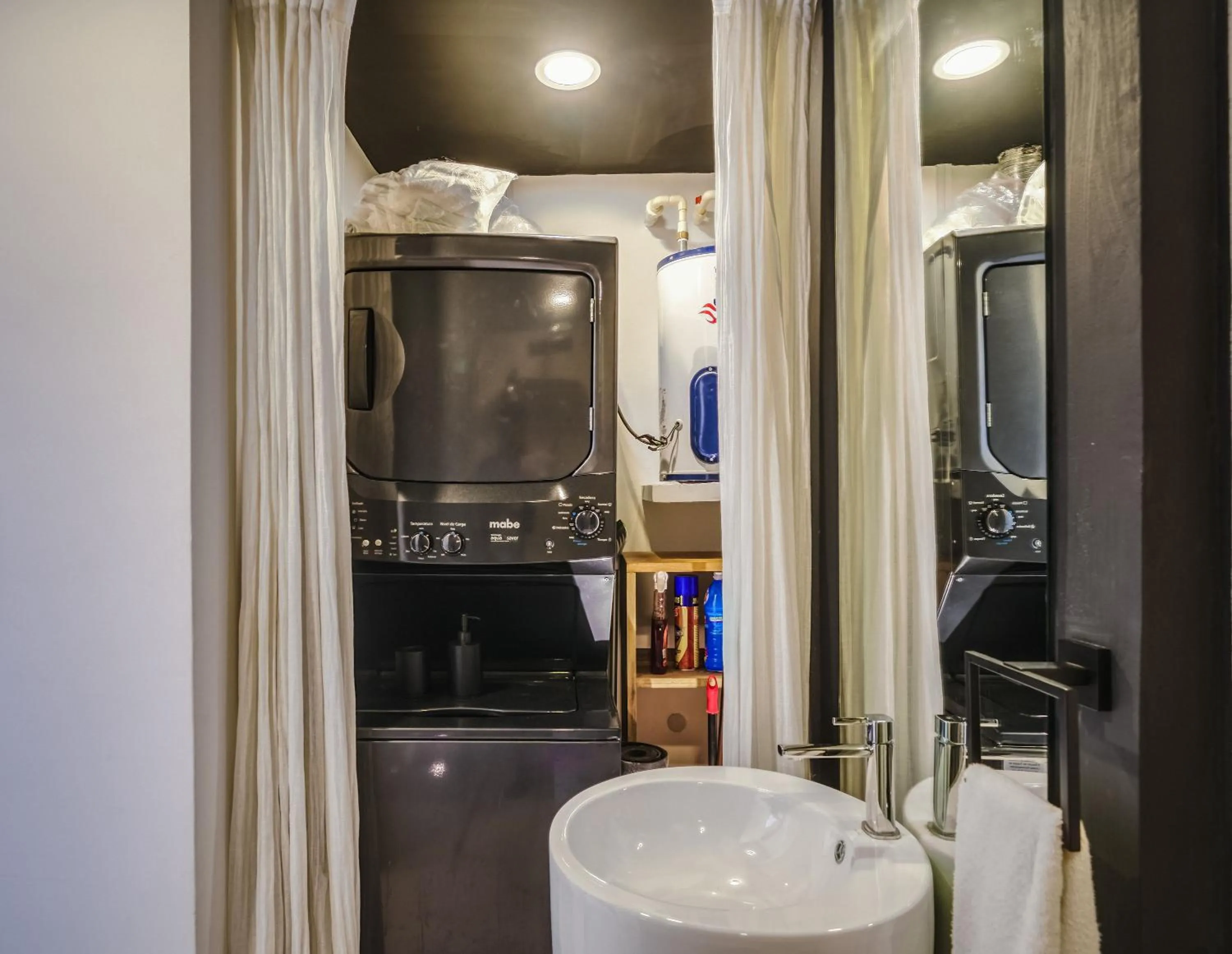 washing machine in 2BR Coworking Freestanding Bathtub Private Pool