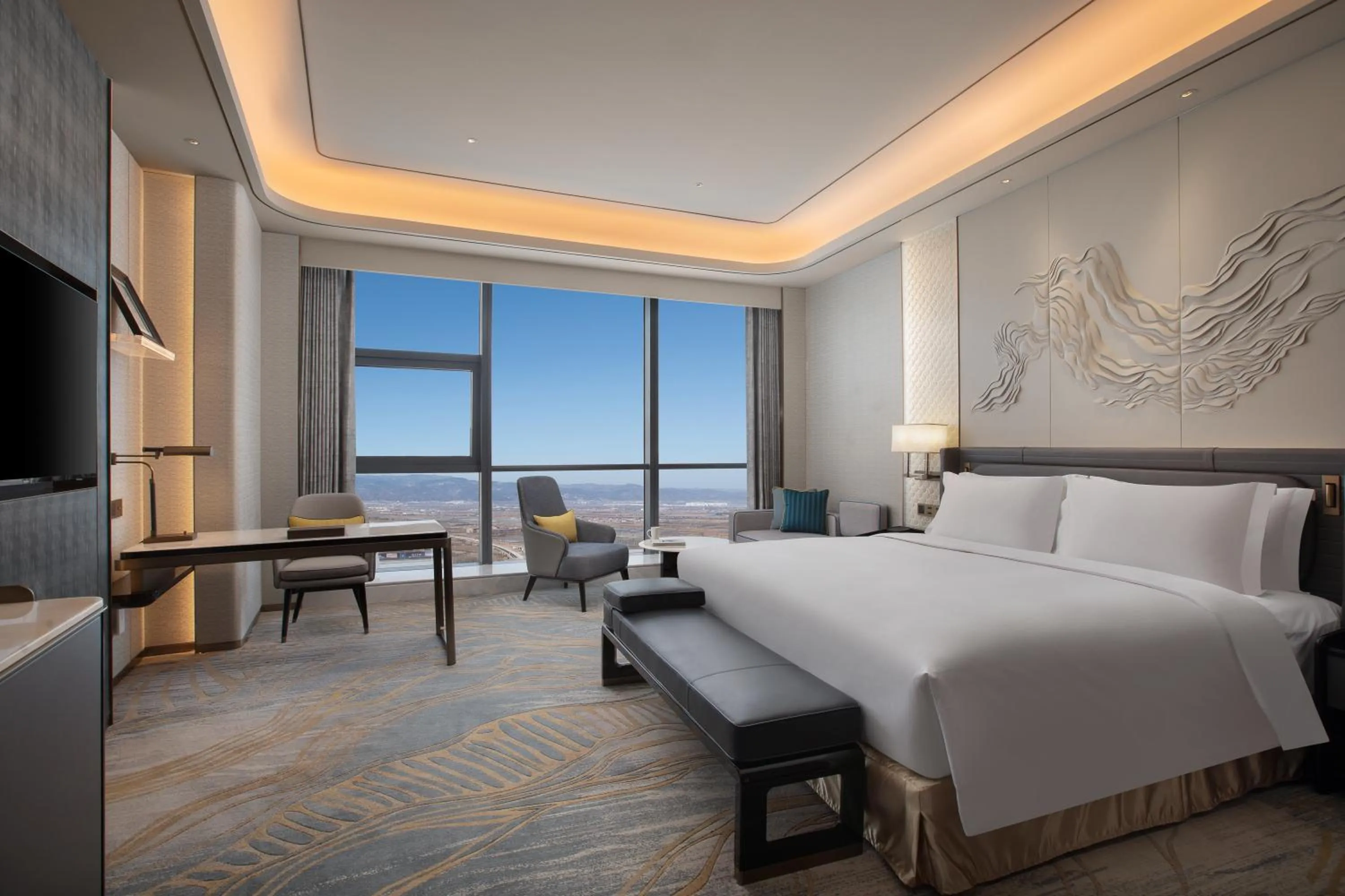 Bedroom, Bed in Wyndham Grand Shanxi Xiaohe Xincheng