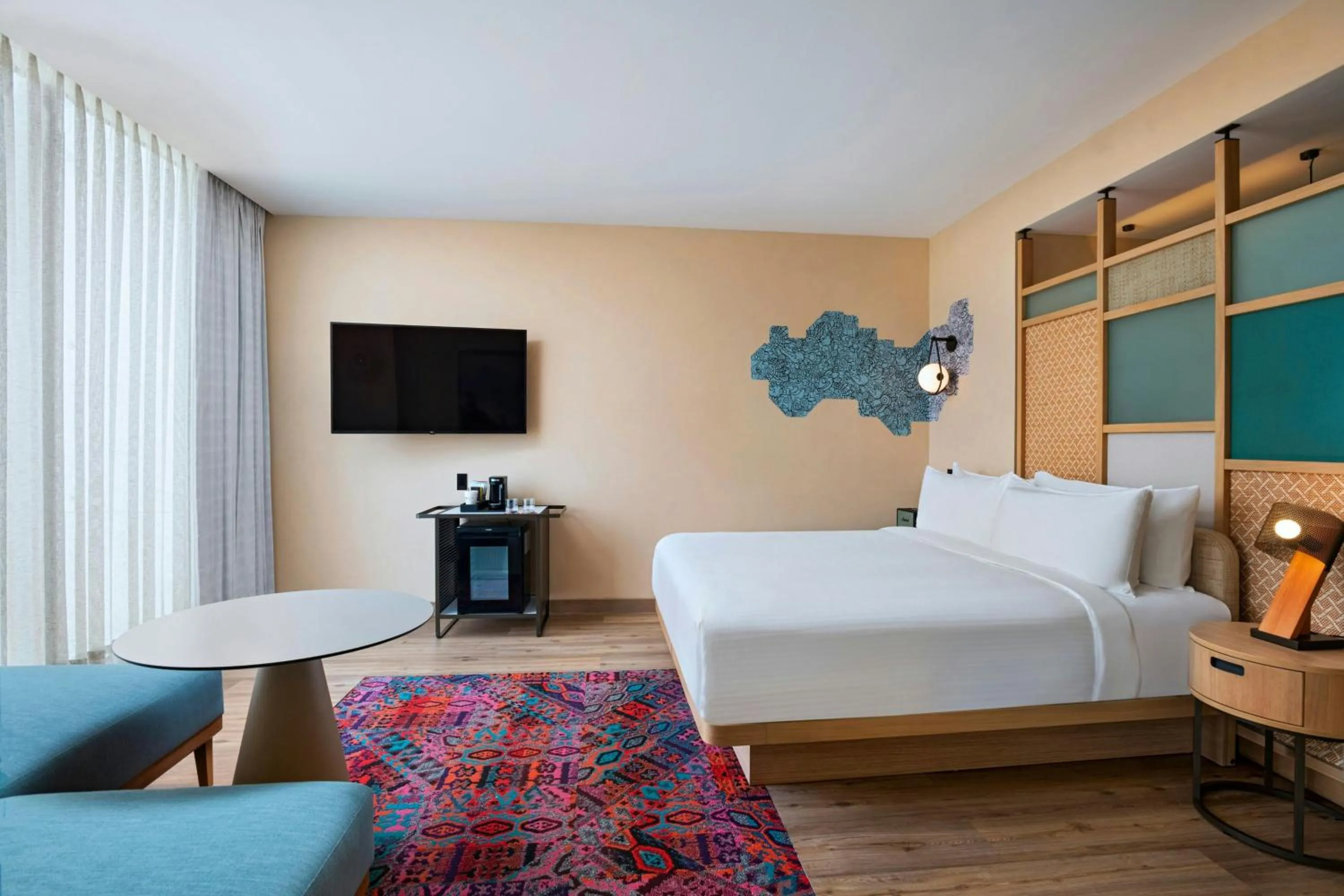 Bedroom, Bed in Aloft Playa del Carmen