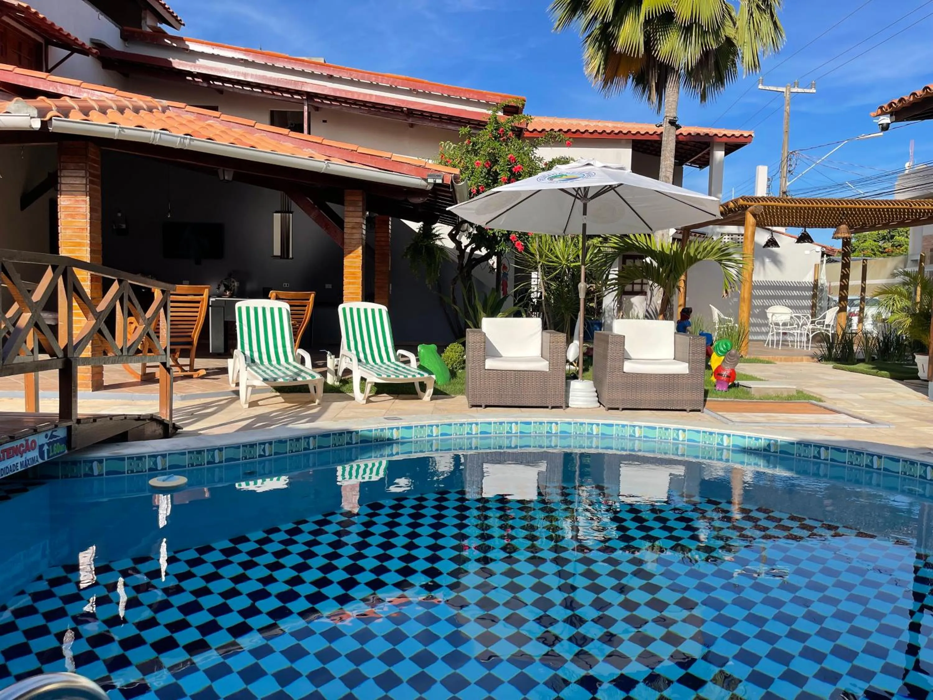 Pool view in Pousada Sete Mares