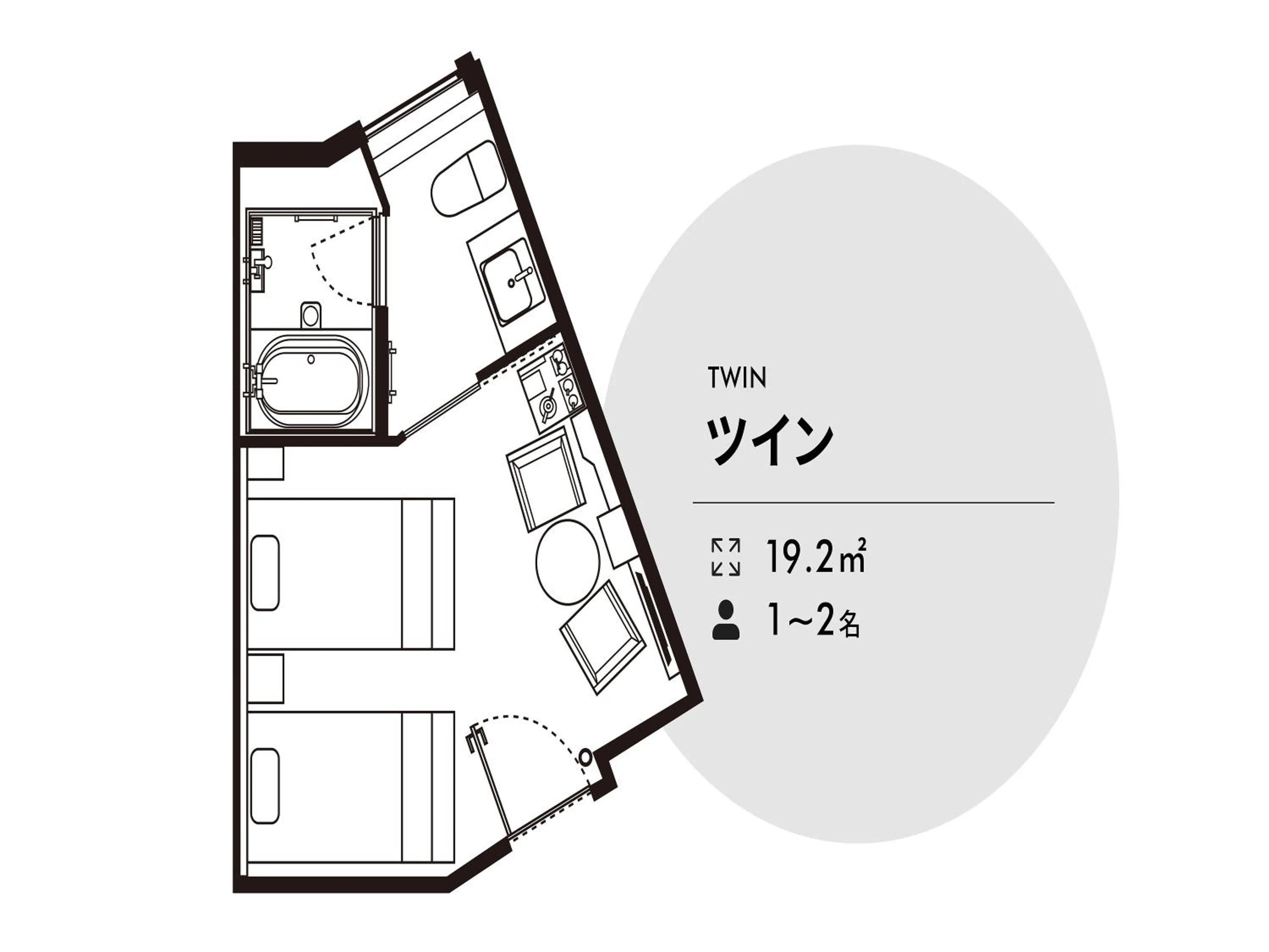Floor plan in Nishitetsu Hotel Croom Hakata Gion Kushida Shrine