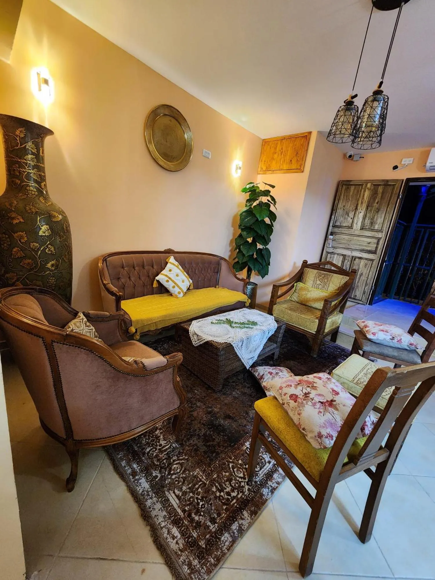 Seating area in Seedi Yousef Hostel & Cafe