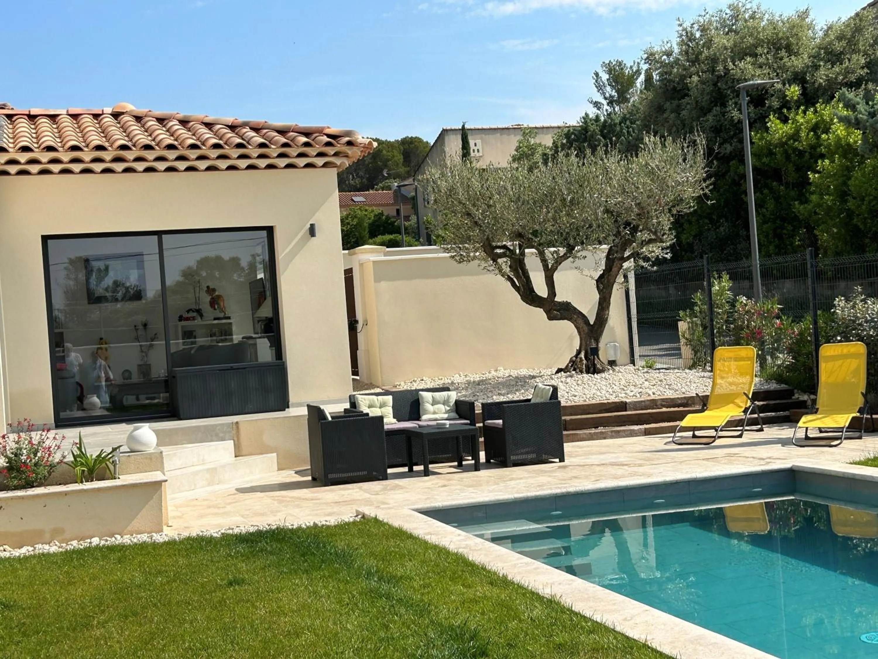 Patio, Swimming Pool in Le Mas du Cariban