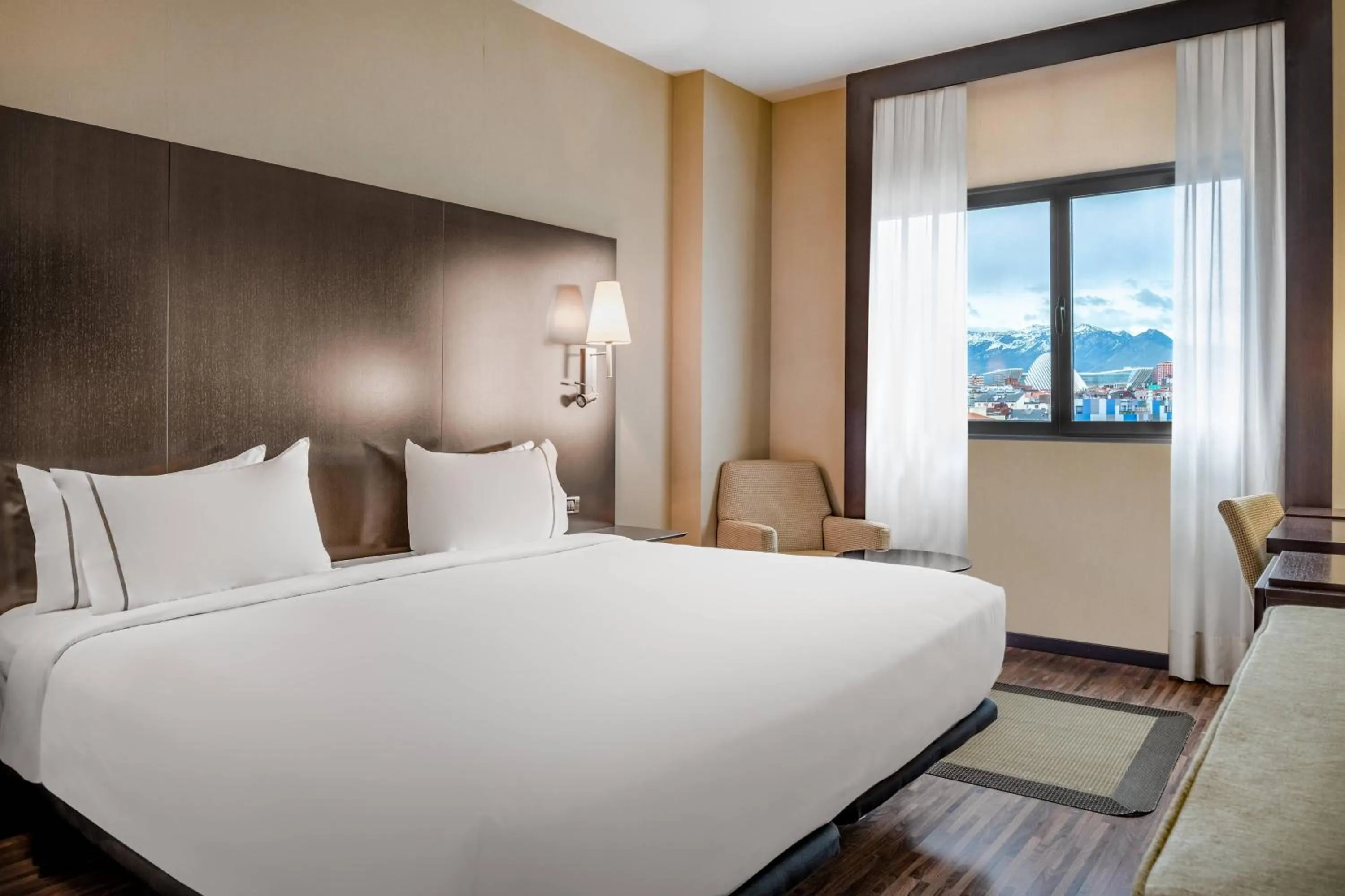 Bedroom, Bed in AC Hotel Oviedo Fórum by Marriott