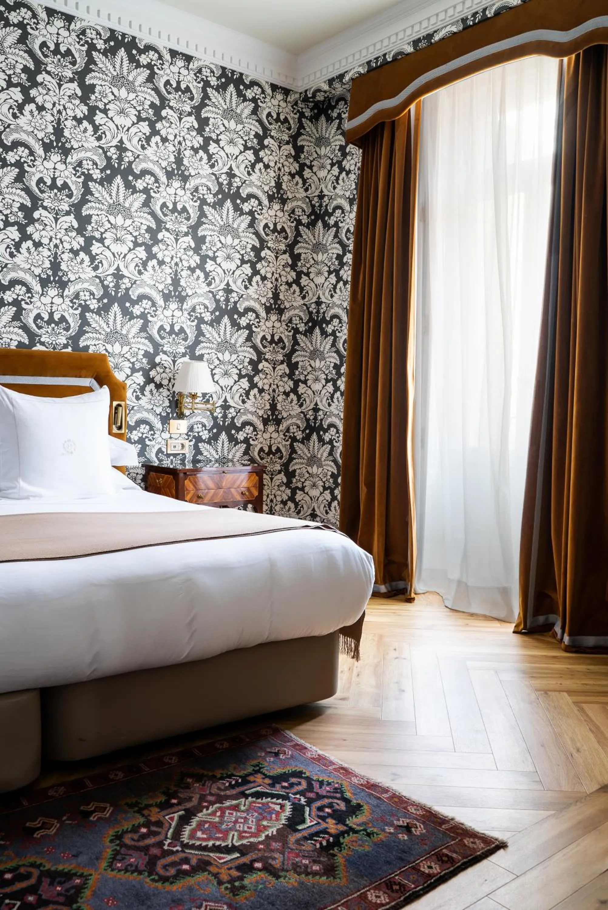 Decorative detail, Bed in Relais & Châteaux Hotel Orfila