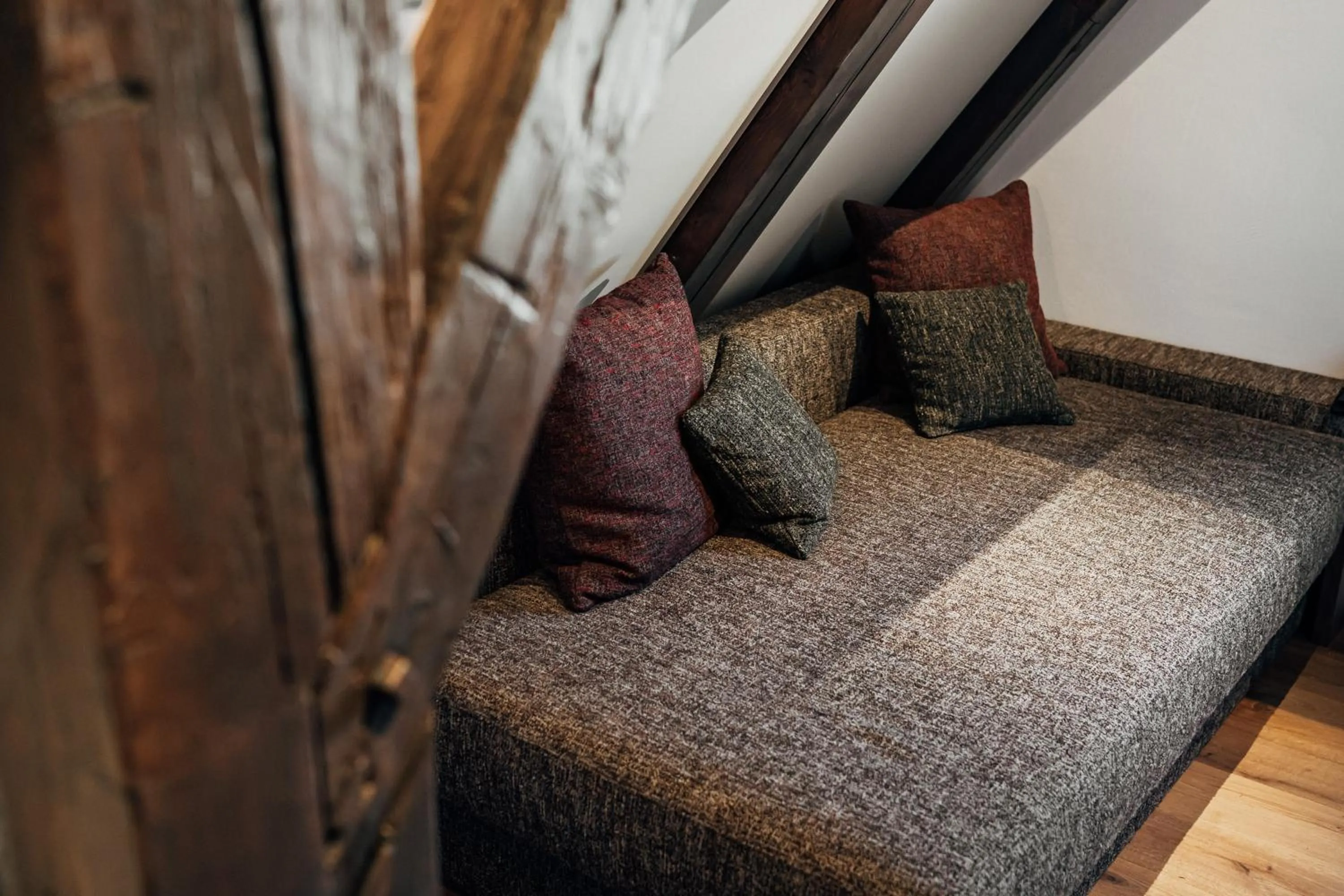 Seating area, Bed in Bootshaus Amberg